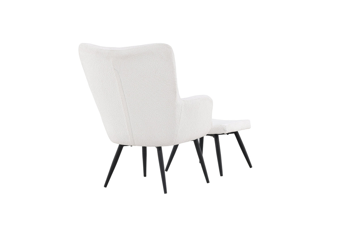 Como Sessel mit Ottoman in Weiss präsentiert im Onlineshop von KAQTU Design AG. Sessel mit Armlehnen ist von Venture Home