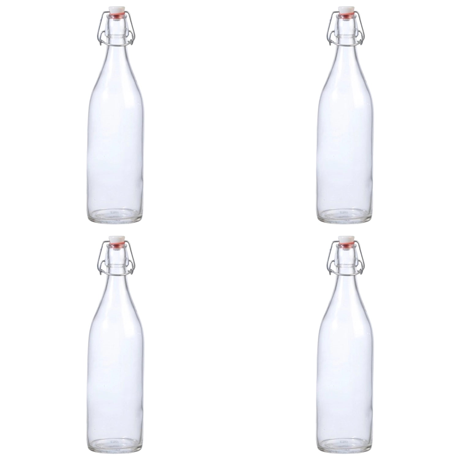 4er Set Flasche Lory 1 l mit Porzellan-Bügelverschluss