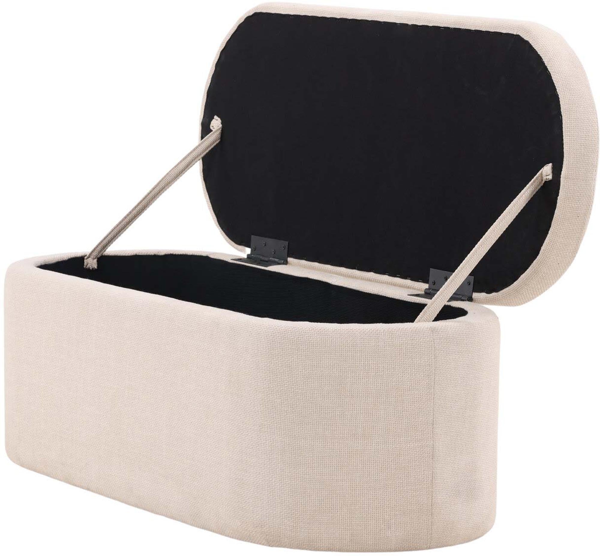 Eleganter Potenza Ottoman von Venture Home in zeitlosem Beige.