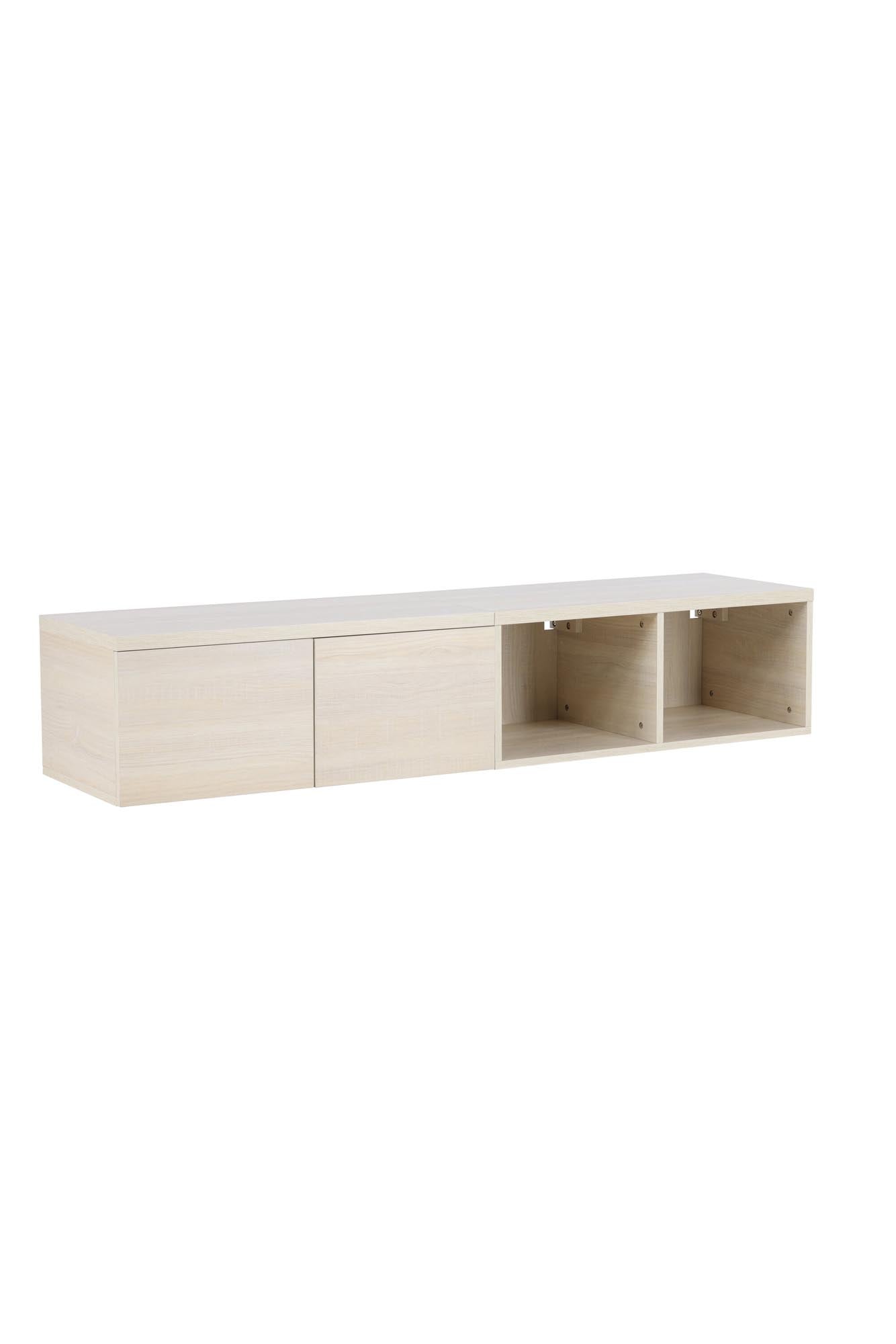 Entdecken Sie das Nomi TV-Sideboard von Venture Home – ein stilvolles, funktionales Möbelstück mit viel Stauraum und modernem, schwebendem Design.