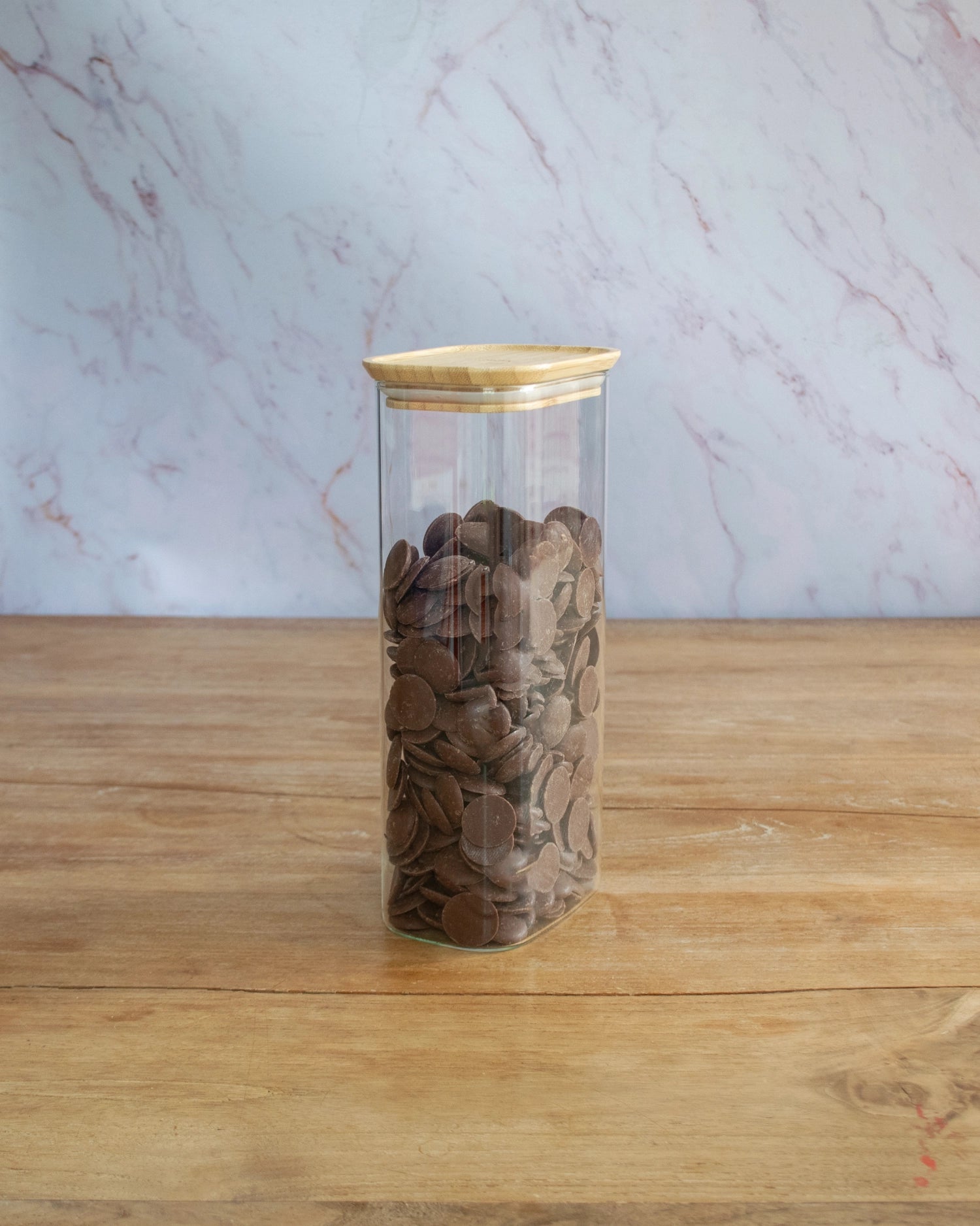 Barattolo portaoggetti con coperchio in bambù 1,8 l 12,5x8,5x26,1 cm