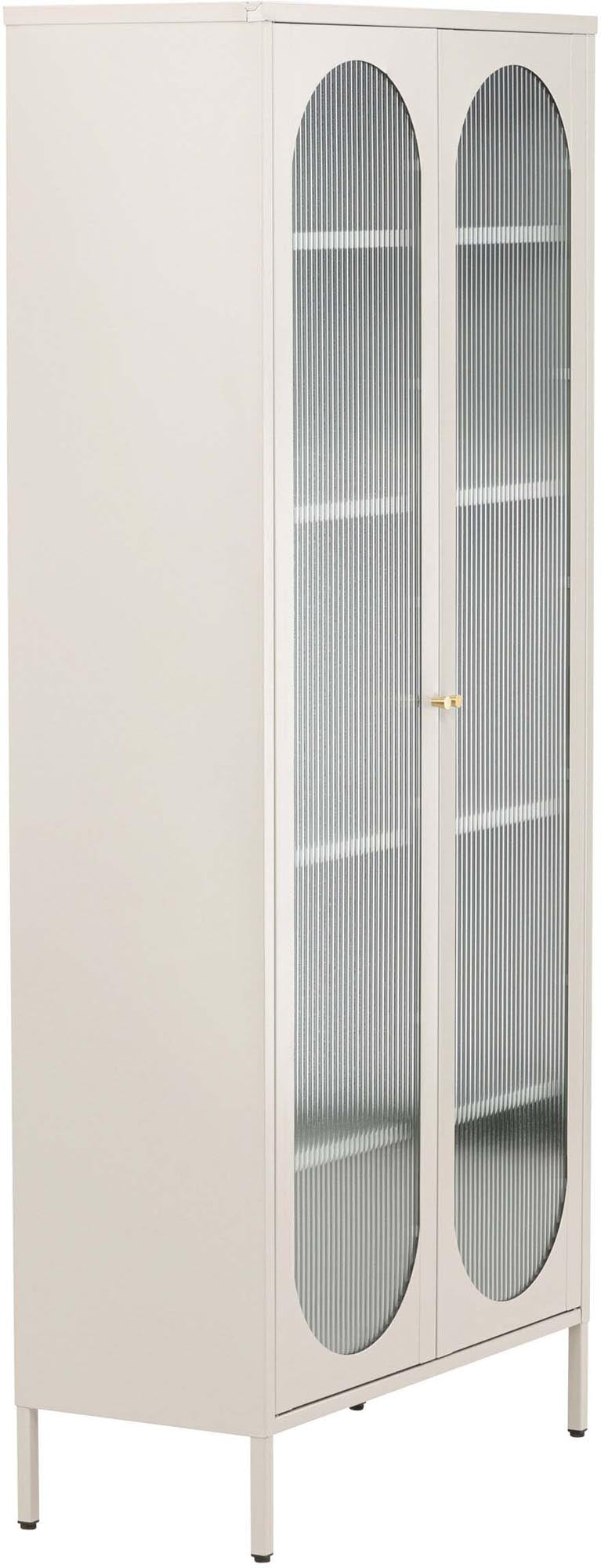 Lima Kabinett: Zeitloser Stahlschrank mit edlen Glaselementen.