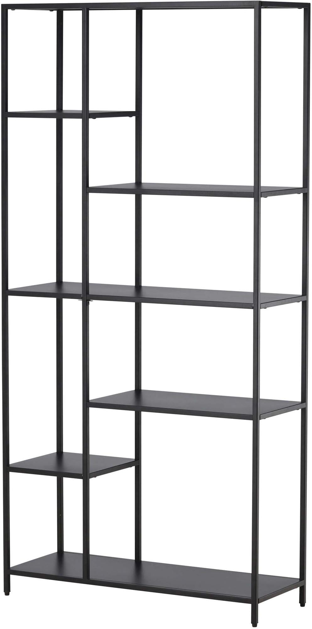 Entdecken Sie das El Alto Regal von Venture Home: Ein stilvolles, skandinavisches Möbelstück aus robustem Stahl, ideal zur kreativen Präsentation Ihrer Lieblingsstücke.