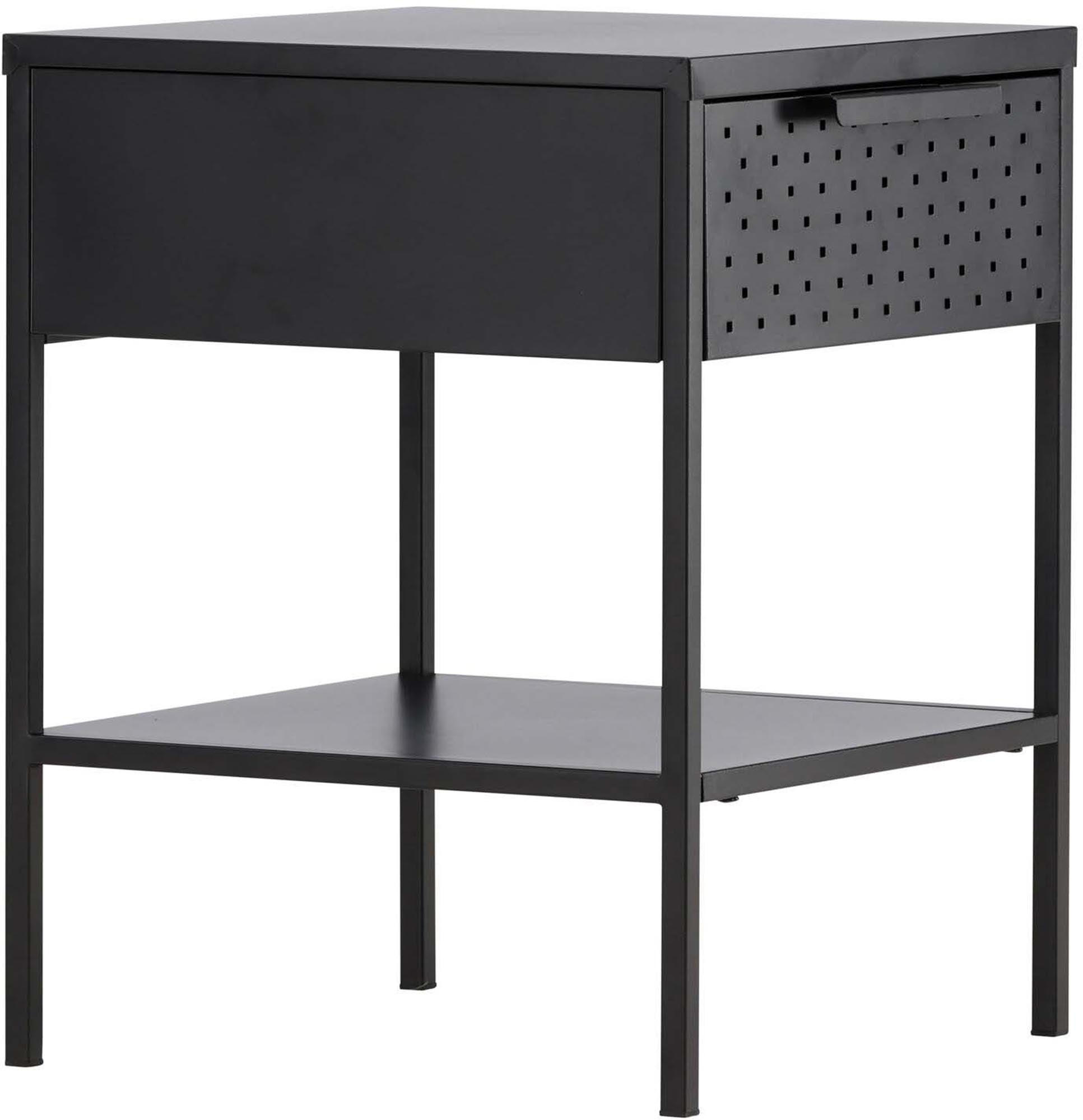 Entdecken Sie die Sacramento Kommode von Venture Home: Ein modernes Möbelstück aus pulverbeschichtetem Stahl, das Eleganz und Funktionalität vereint.