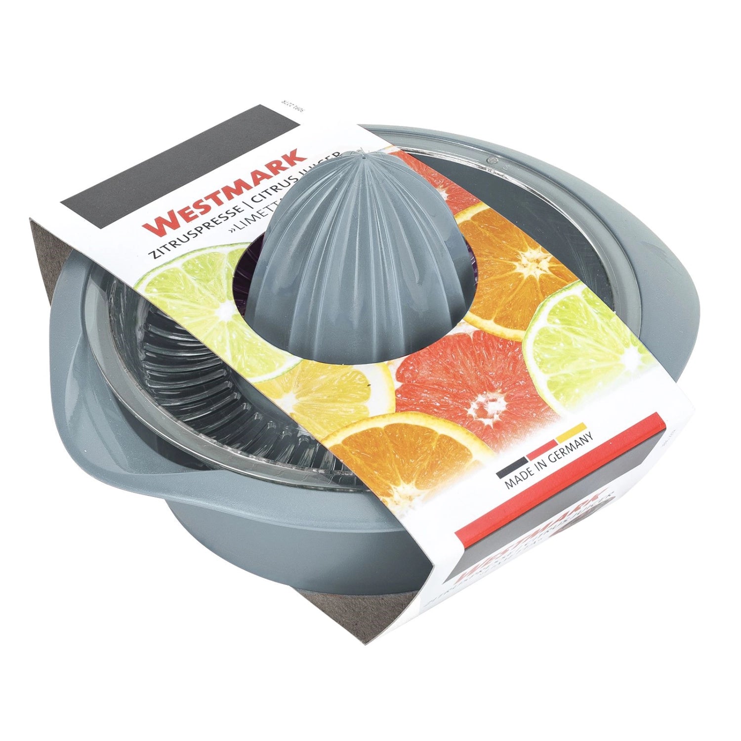 Praktische Limetta Zitrus- und Orangenpresse in Blau, 0.5l, ideal für frische Säfte und Cocktails. Hochwertiges Küchenwerkzeug von Westmark.