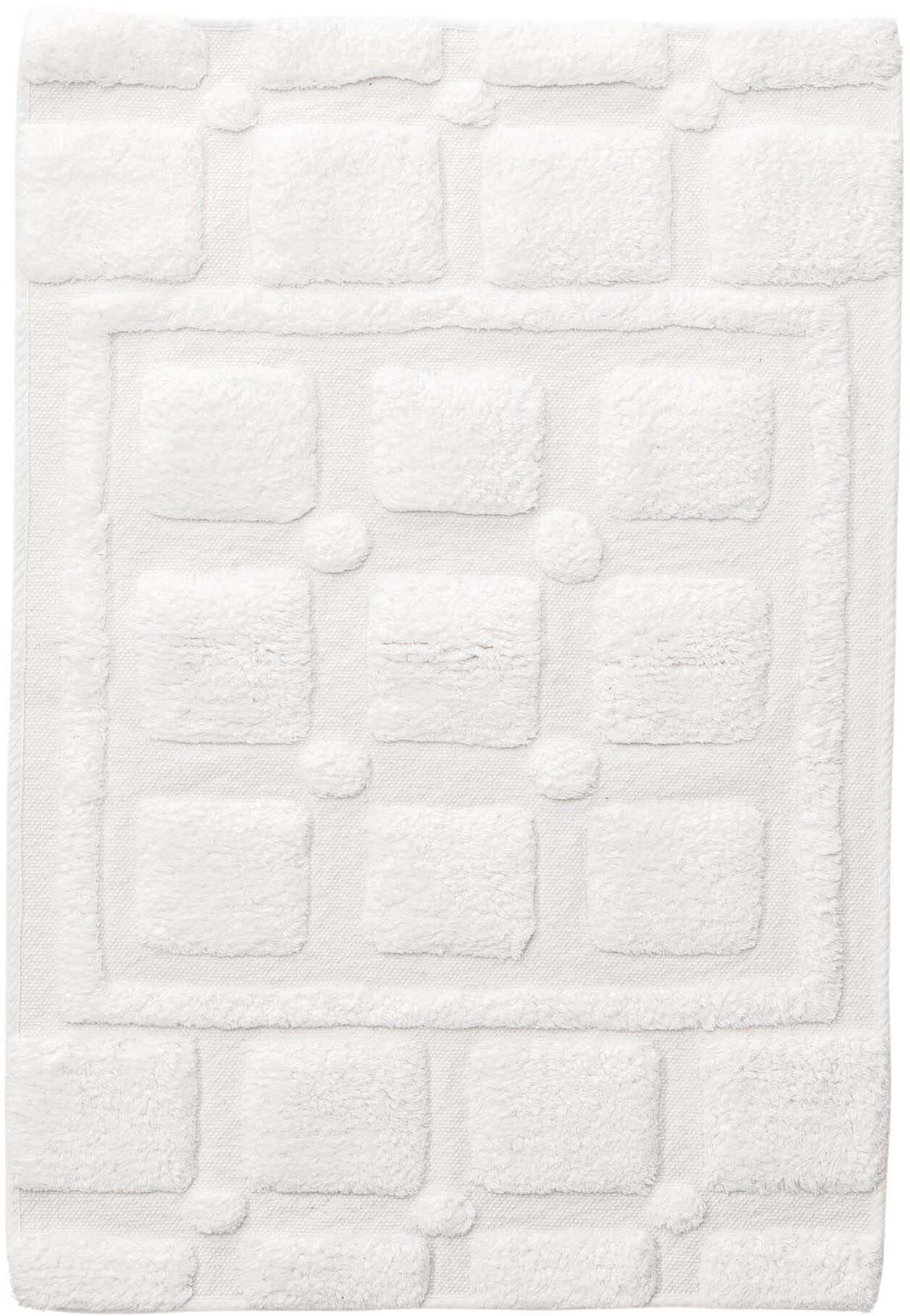 Elegante, weiche Putte Teppichmatte aus Baumwolle, 60x90 cm, skandinavisches Design, maschinenwaschbar, ideal für Badezimmer.