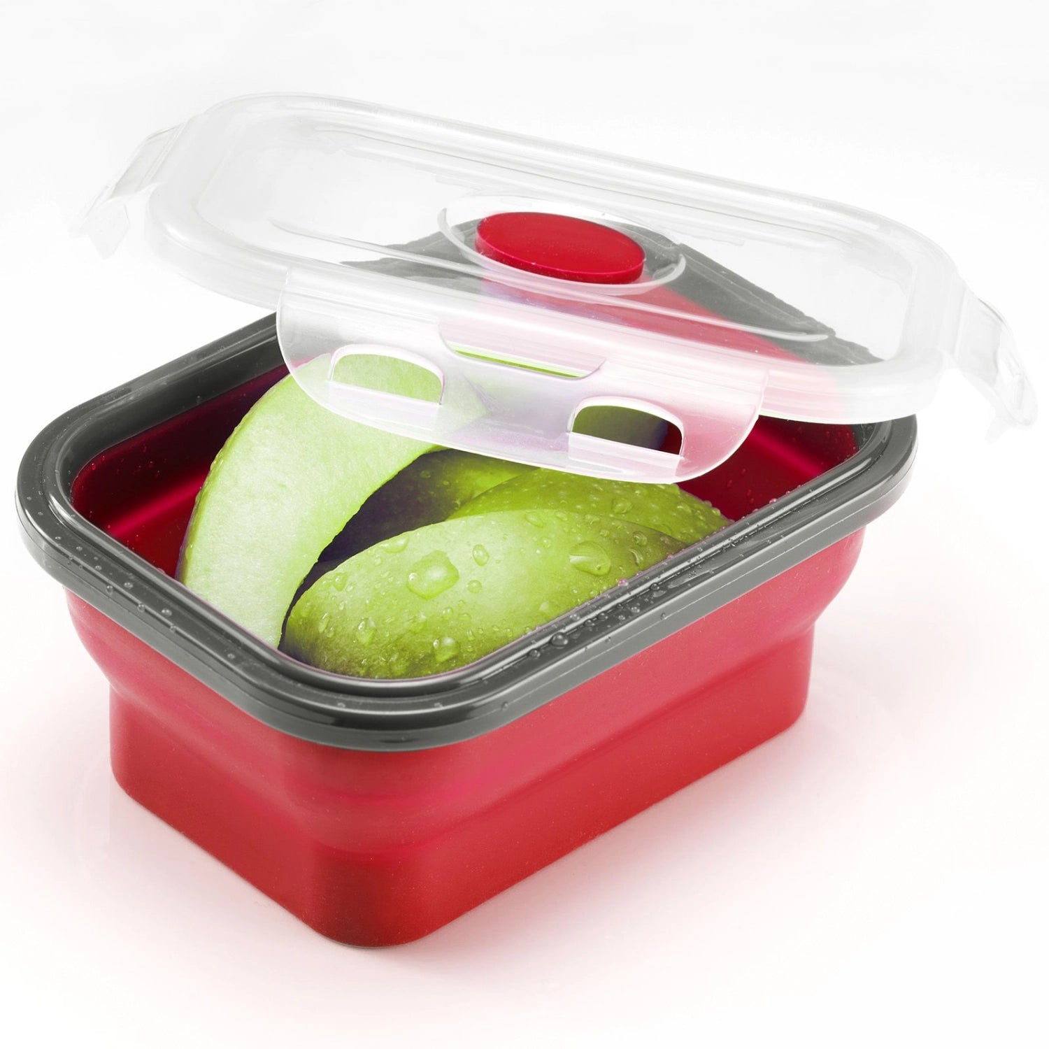 Frischhaltedose, faltbar, eckig, 400 ml in Rot präsentiert im Onlineshop von KAQTU Design AG. Aufbewahrungsbehälter ist von Westmark