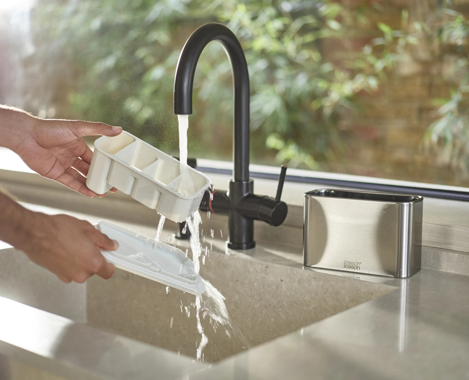 Surface cutlery drip container stainless steel ECRU