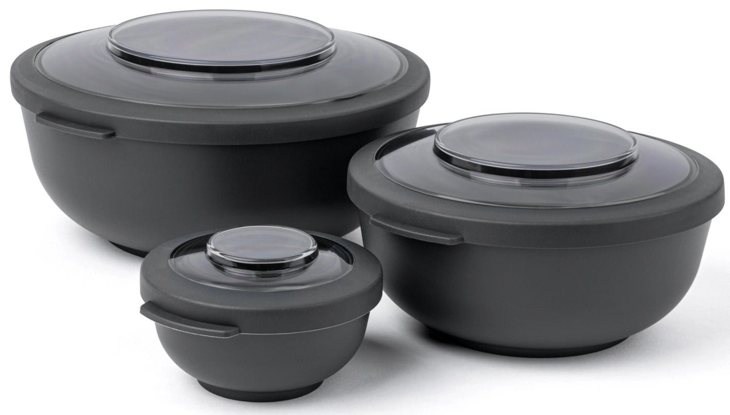 Set of 3 Tylla Bowls 200ml+1000ml+2000ml PP charcoal