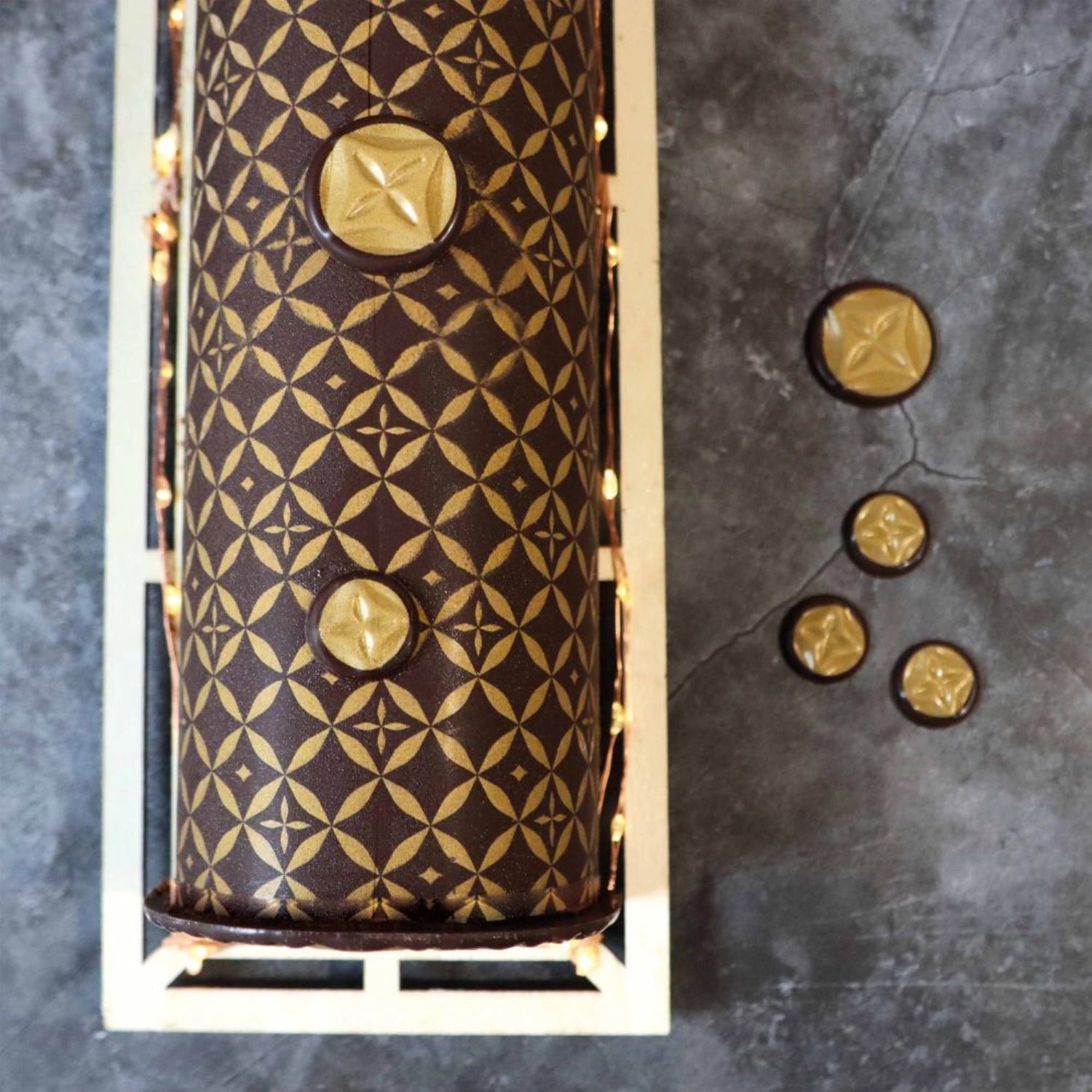 2er Set Transferbögen Couture Schokogeschmack gold