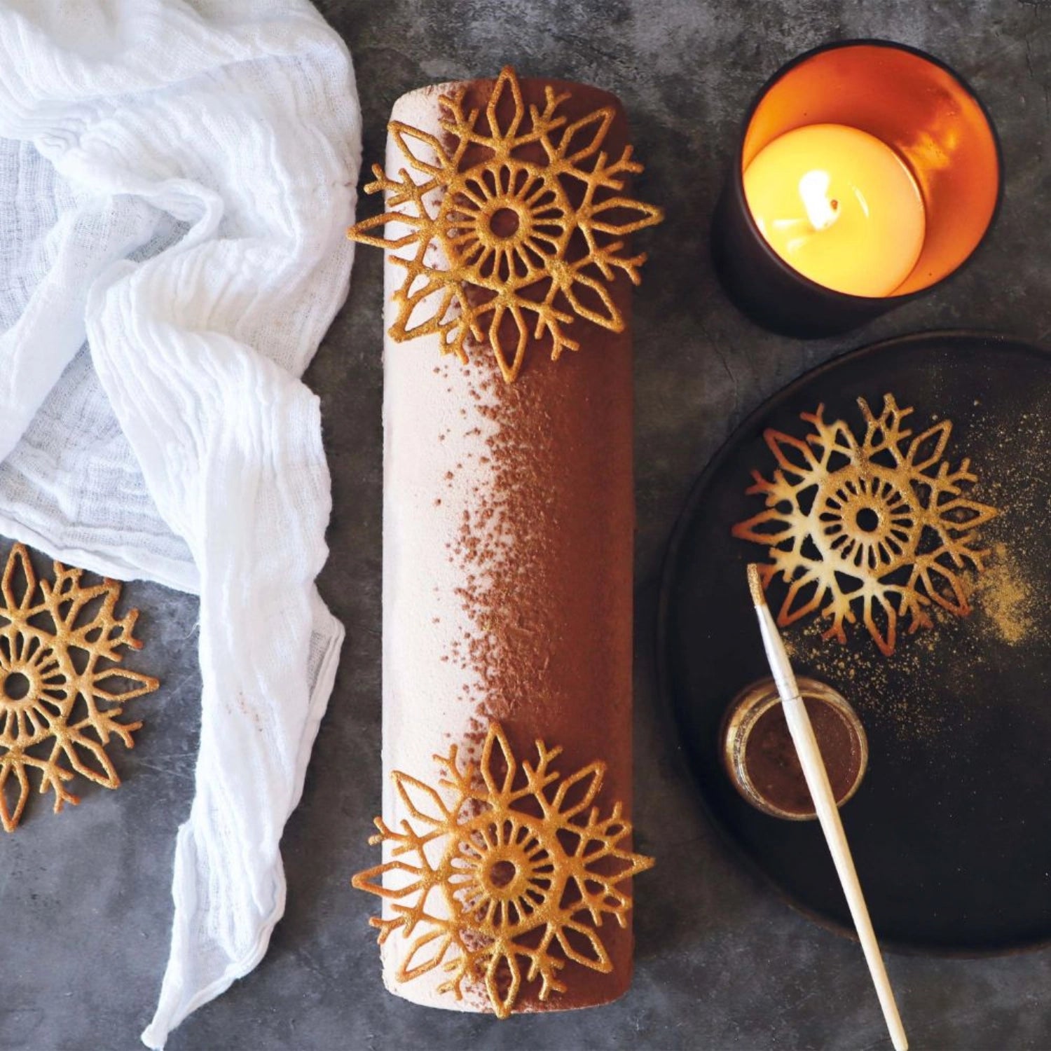 Couleur poudre de cacao en poudre veloutée étincelante