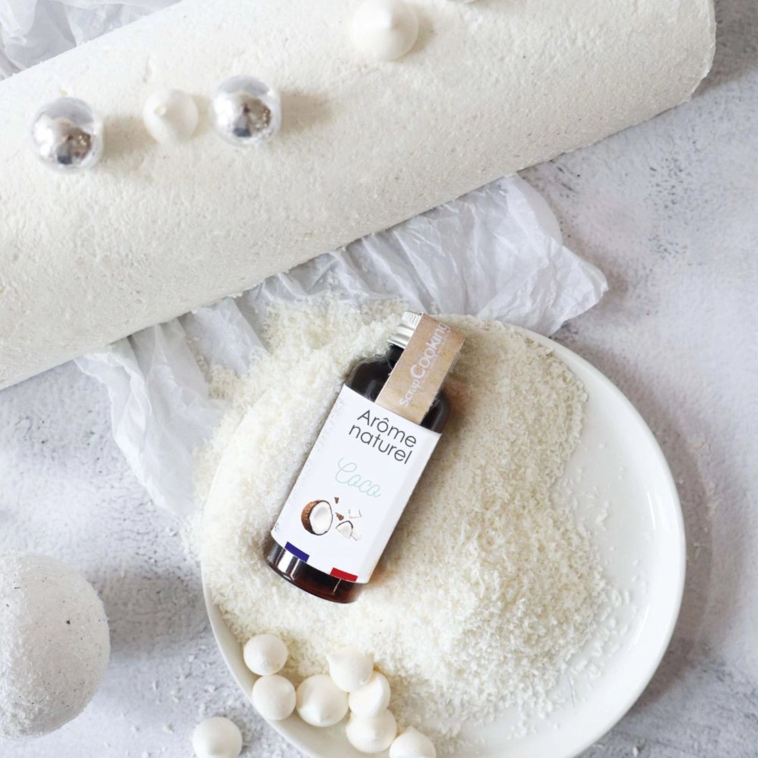 Kokosnuss Aroma 40ml von Scrap Cooking, perfekt für die Zubereitung von Desserts und Getränken mit einem exotischen, frischen Kokosgeschmack.