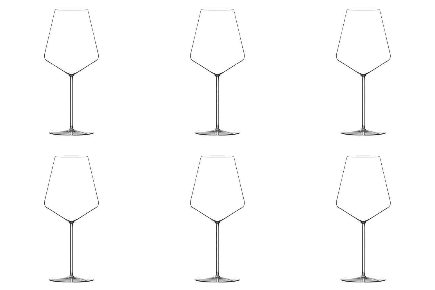 6er Set F. Sommier Dionysos Rotweinglas mundgeblasen