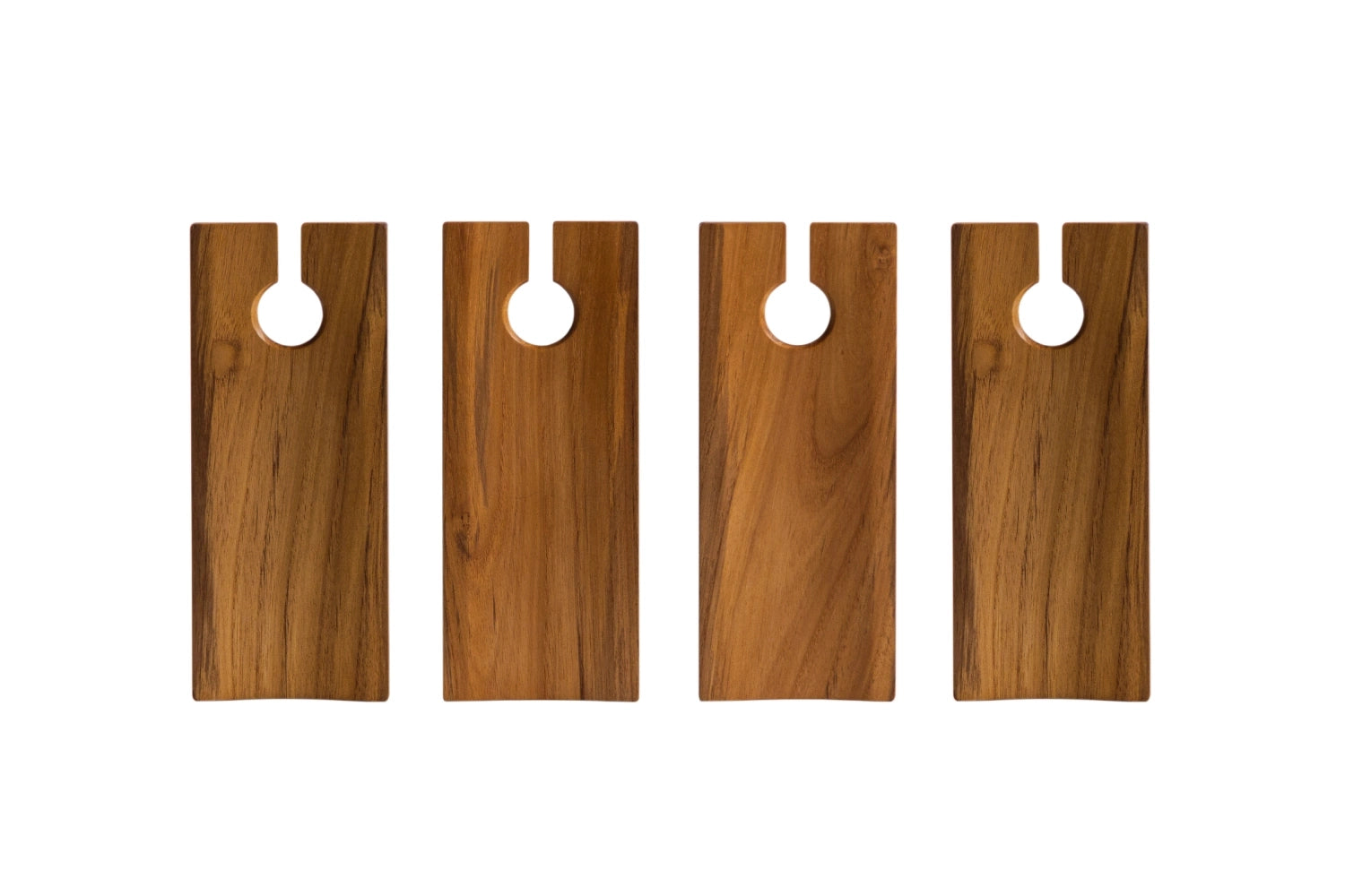 4er Set Bistro Cateringplatte für Weinglas und Canapes in Braun präsentiert im Onlineshop von KAQTU Design AG. Tablett ist von Teak Haus