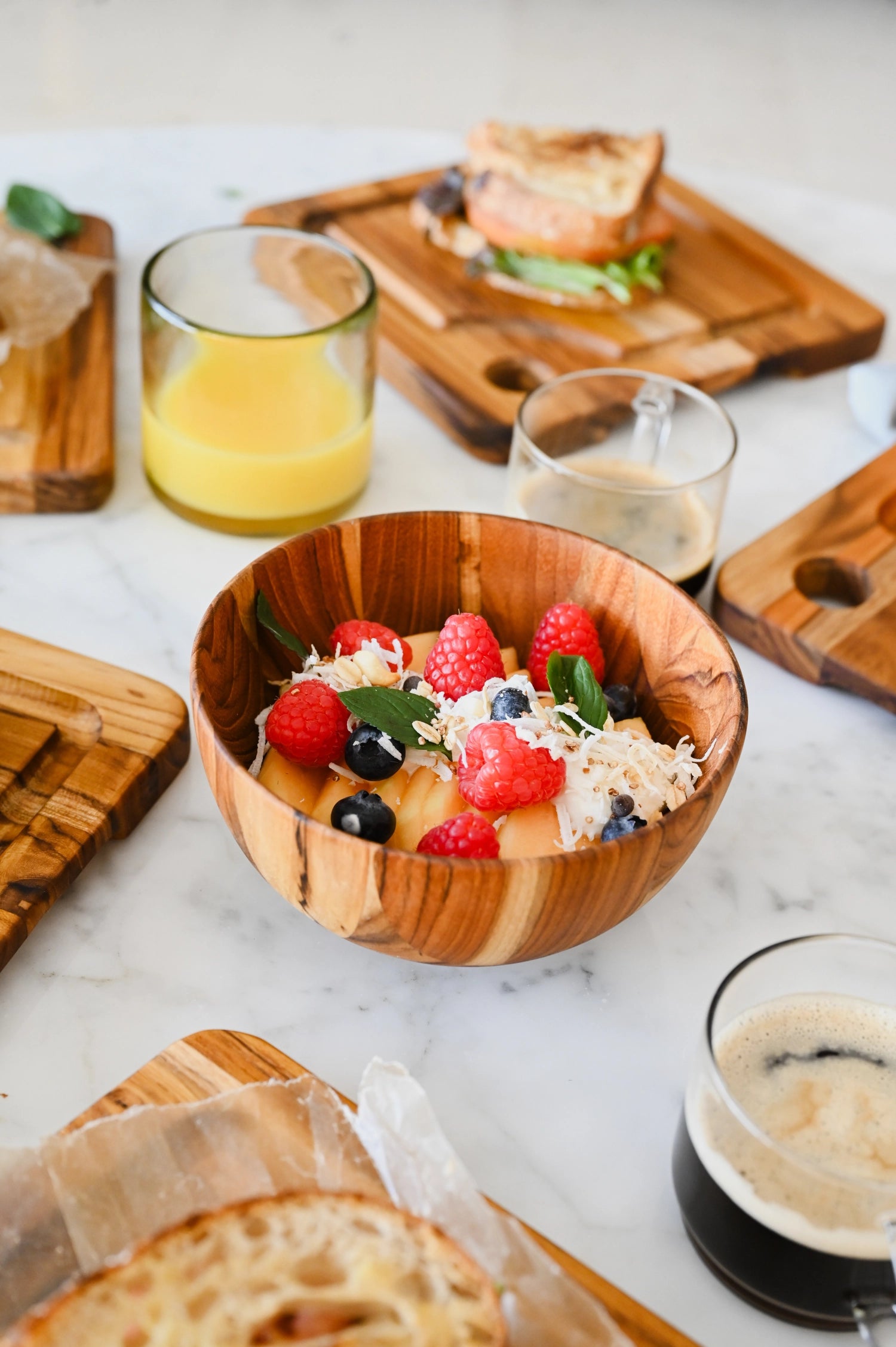 4er Set Moon Schale D15cm H7cm in Braun präsentiert im Onlineshop von KAQTU Design AG. Schale ist von Teak Haus