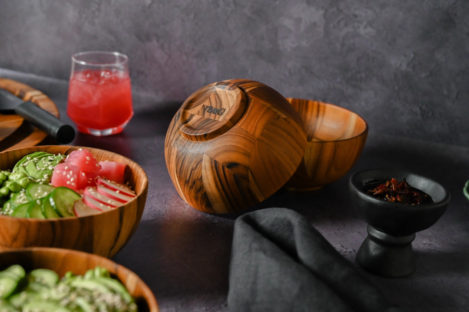 4er Set Moon Schale D15cm H7cm in Braun präsentiert im Onlineshop von KAQTU Design AG. Schale ist von Teak Haus