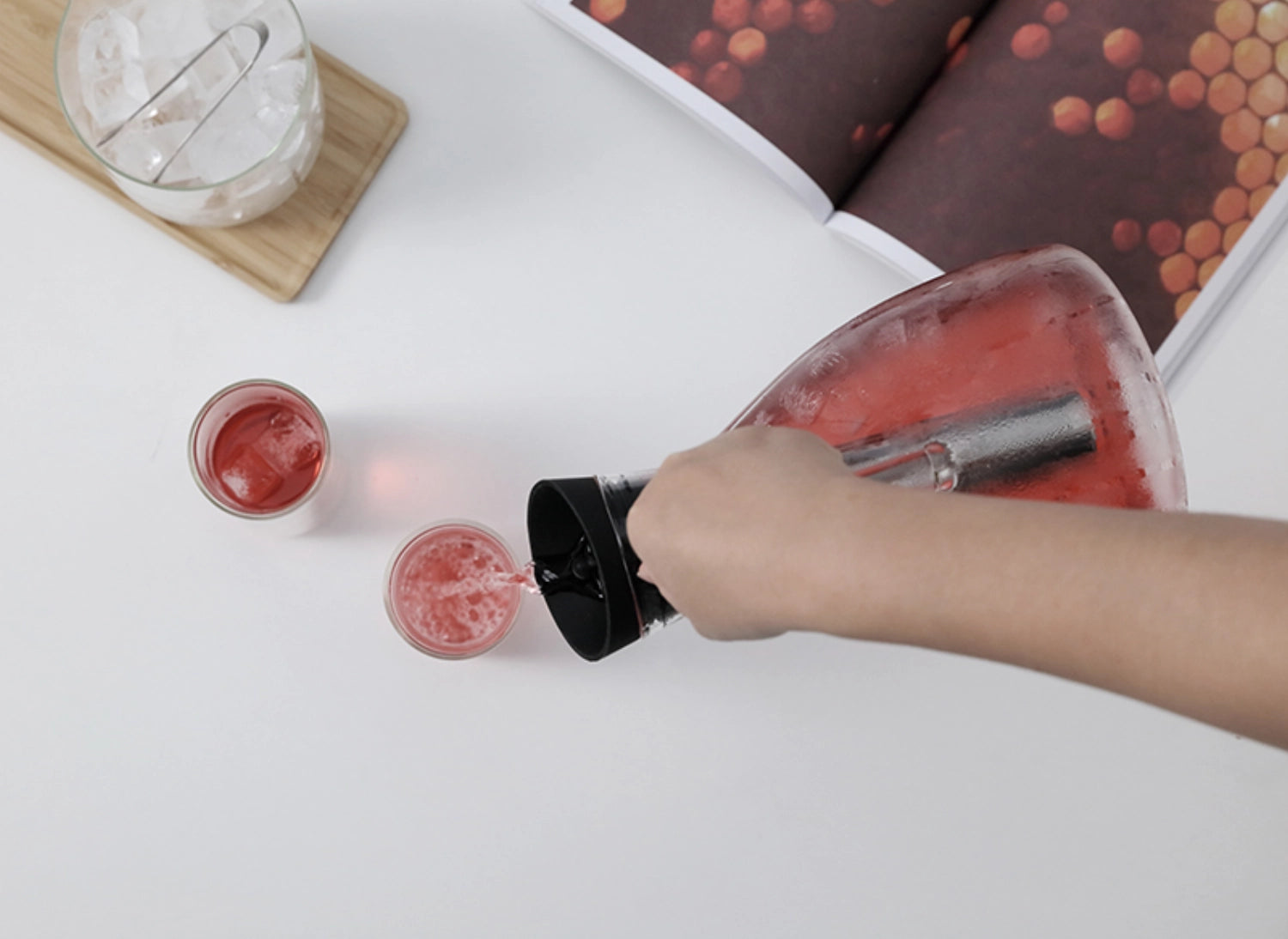 Infusion carafe iced tea large 2l borosilize