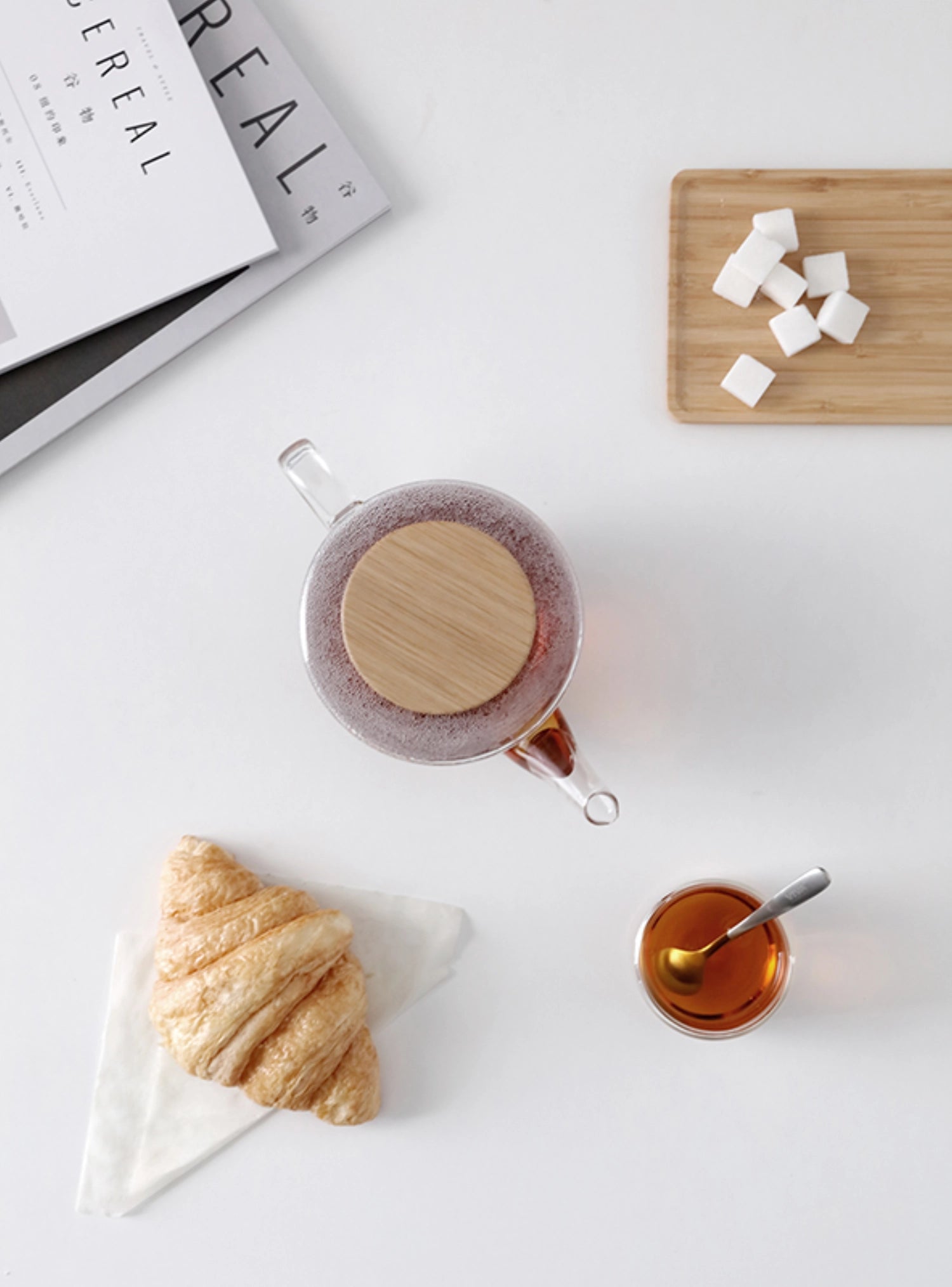 Teecrug di infusione con coperchio in legno 1L Borosilizza