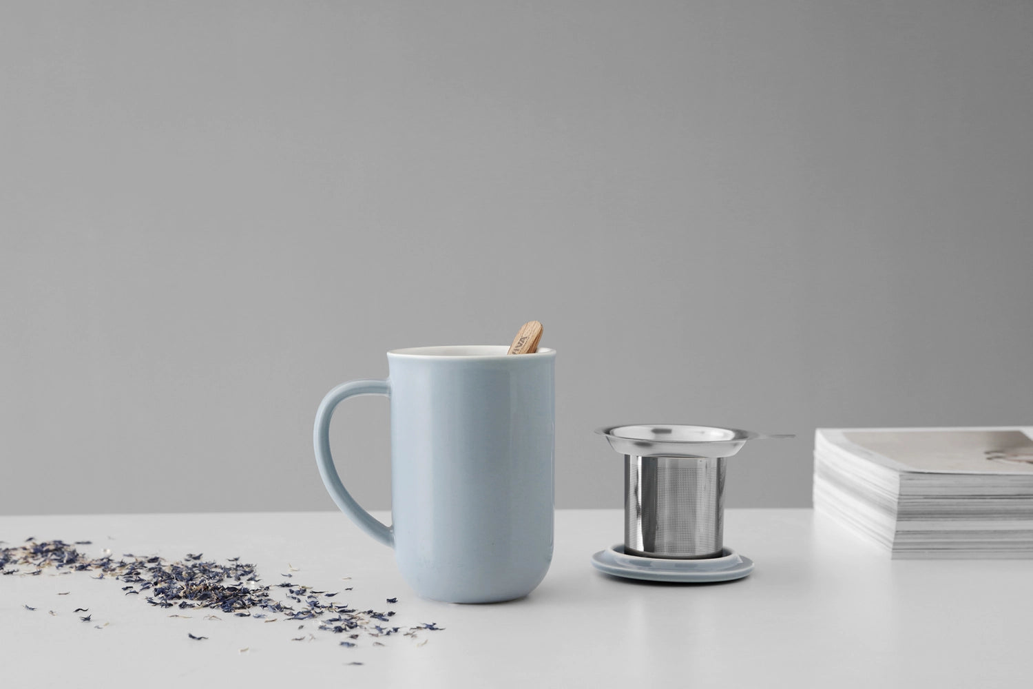 Minima Balance tasse à thé 500ml H14cm porcelaine bleu clair