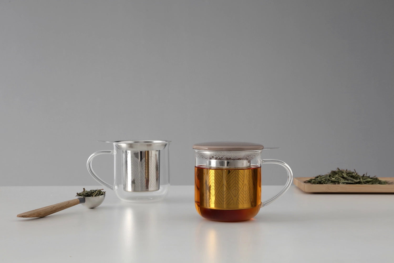 Minima Eva tasse à thé avec infuseur 400ml borosilicate marron