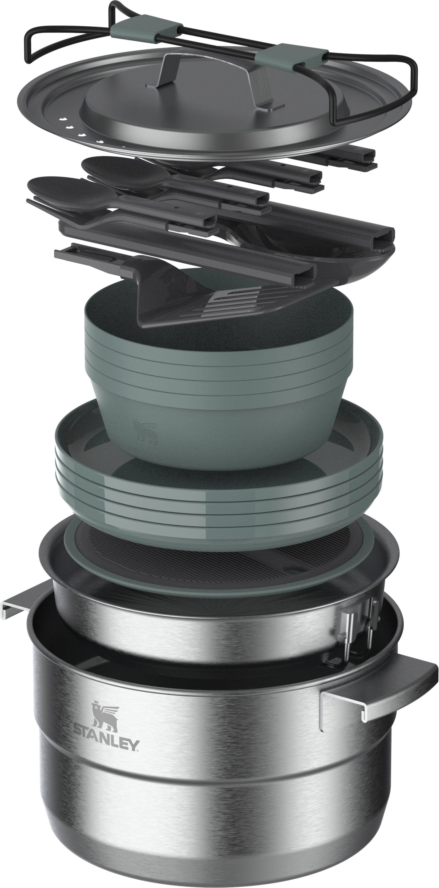 Wildfare Core komplettes Kochset 3.78l shale charcoal in Grün präsentiert im Onlineshop von KAQTU Design AG. Picknick ist von Stanley