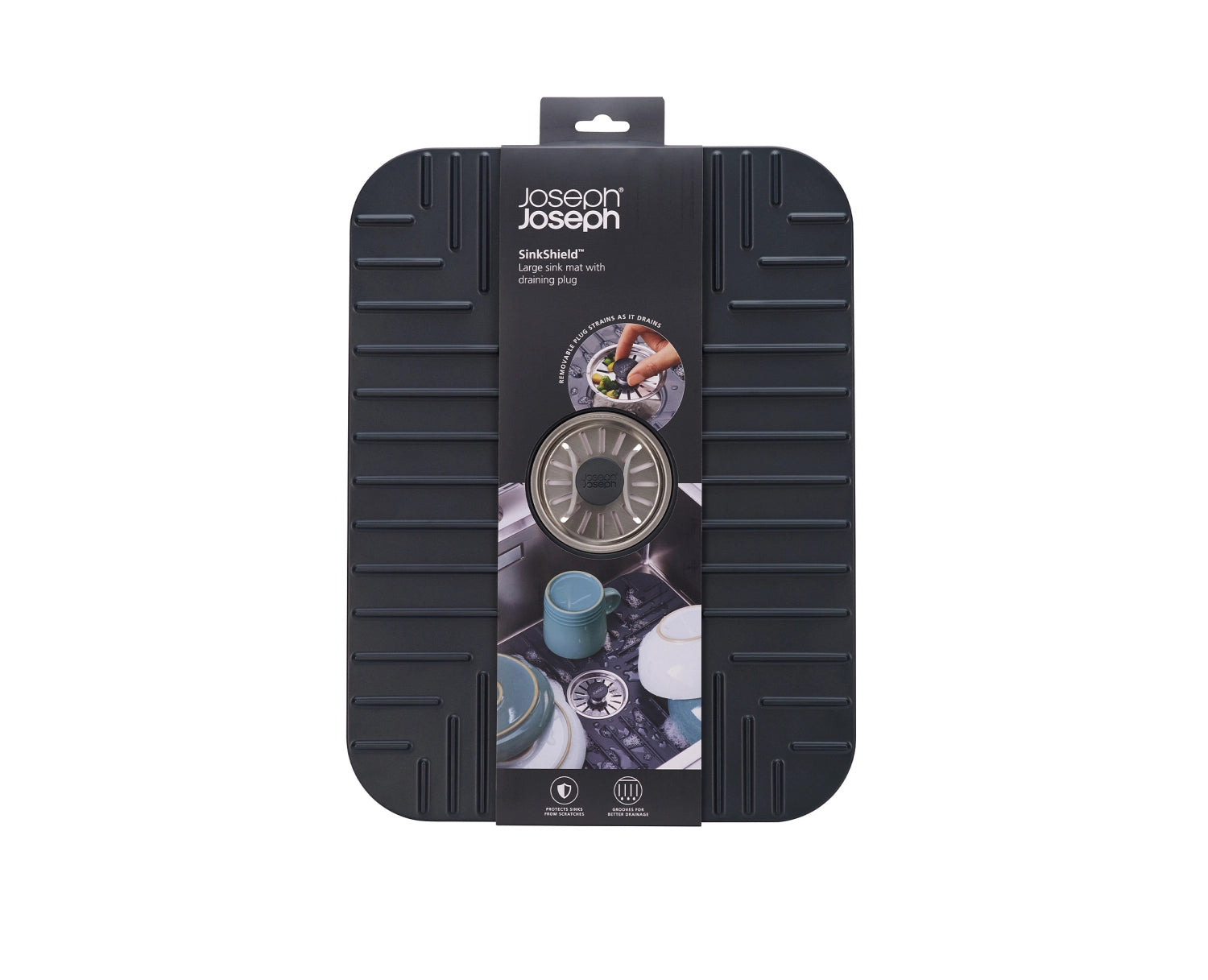SinkShield Abtropfmatte mit Abfluss L 30x40cm ABS