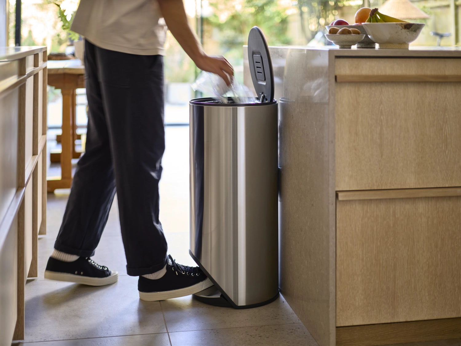 Arc Pedapattumiera con tasca interna H72cm P34cm 30l acciaio inox