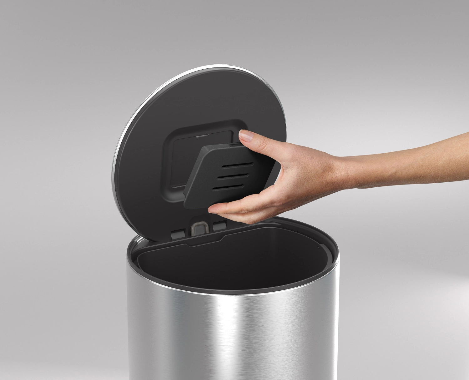 Arc Pedapattumiera con tasca interna H72cm P34cm 30l acciaio inox