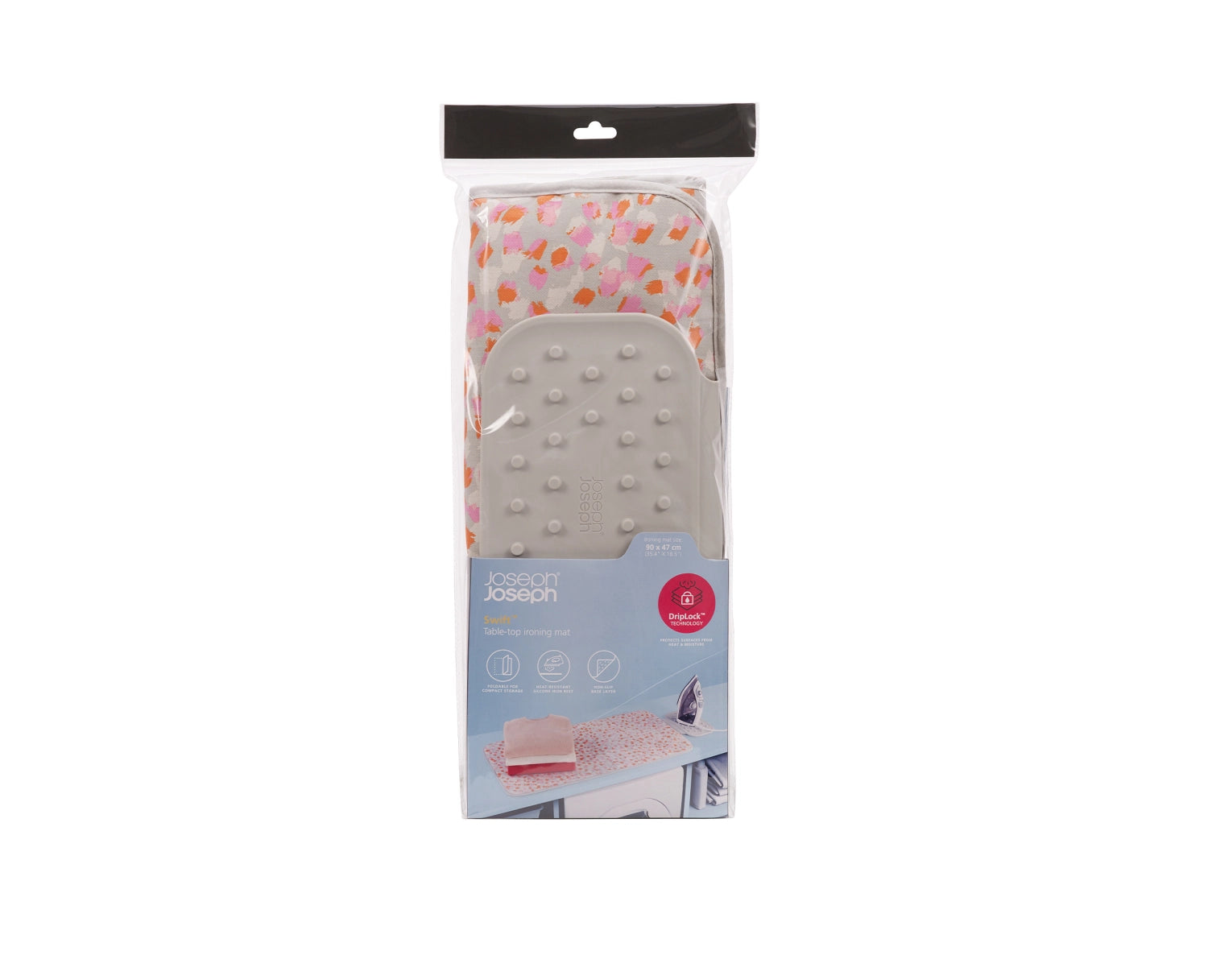 Praktische und stilvolle Bügelmatte in zartem Peach Blossom, ideal für schnelles Bügeln und einfache Lagerung in jedem Zuhause.