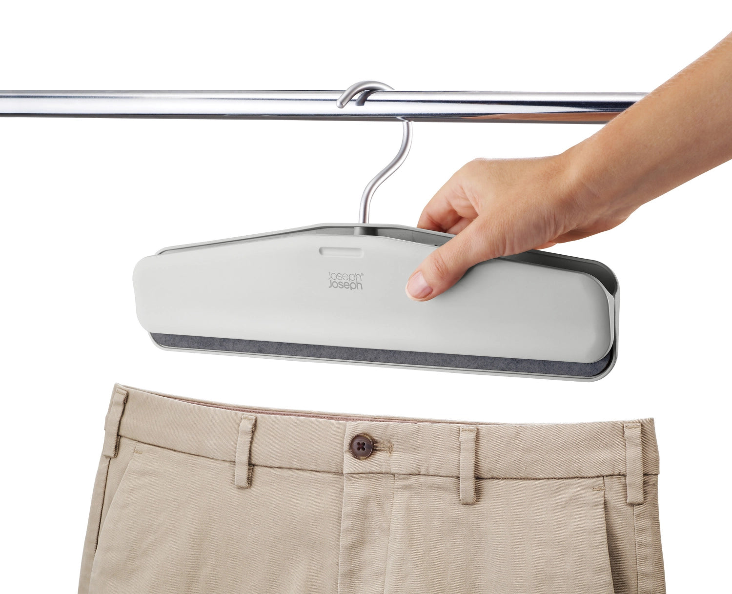 2er Set Orderly Kleiderbügel für Hosen H17cm L43cm ABS ecru