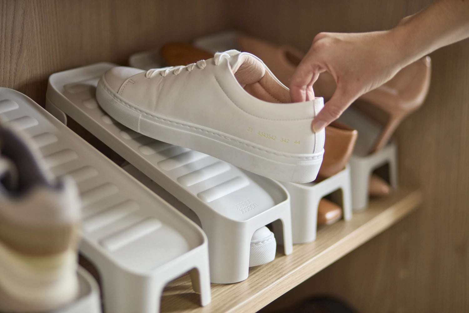 2 Set Set Shoe-in Schuhcaddy H19cm L26cm PP ECRU