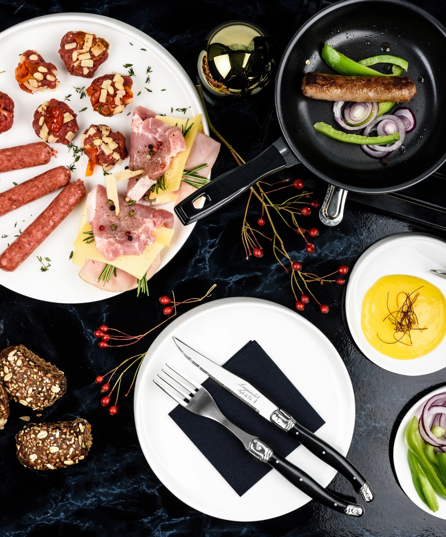 Laguiole Premium Line steak knife black 1.8mm black