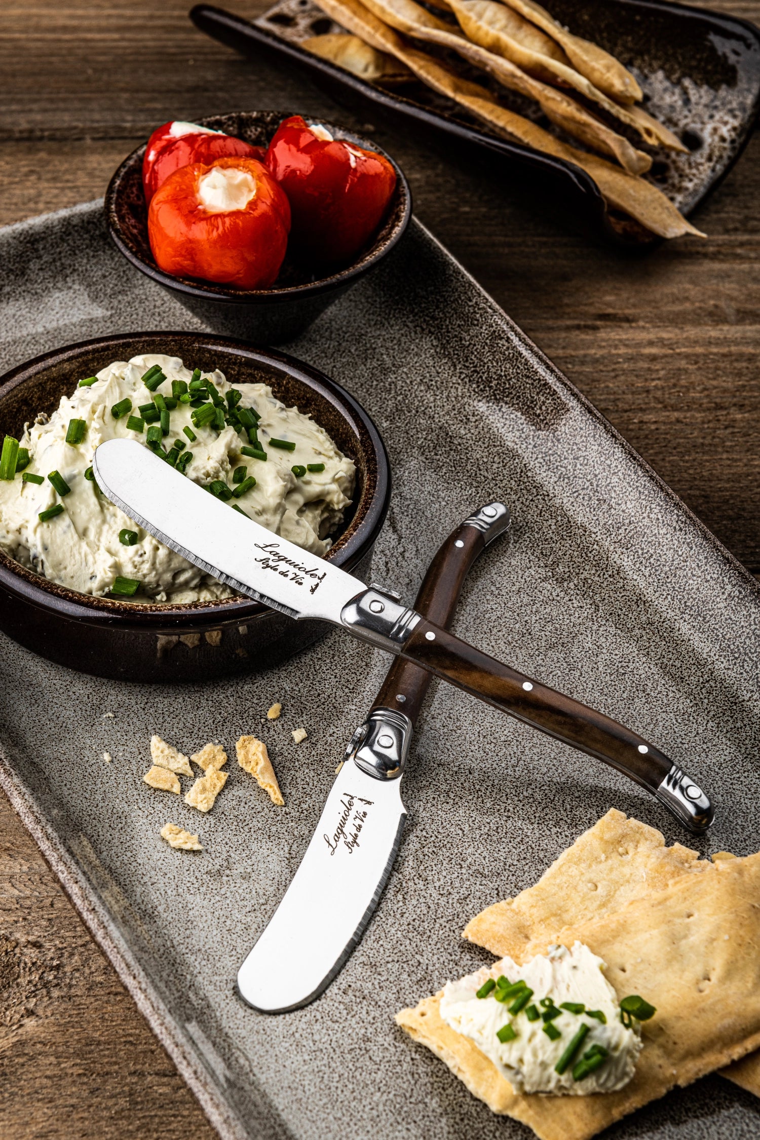 Couteau à beurre Laguiole Premium Line bois foncé