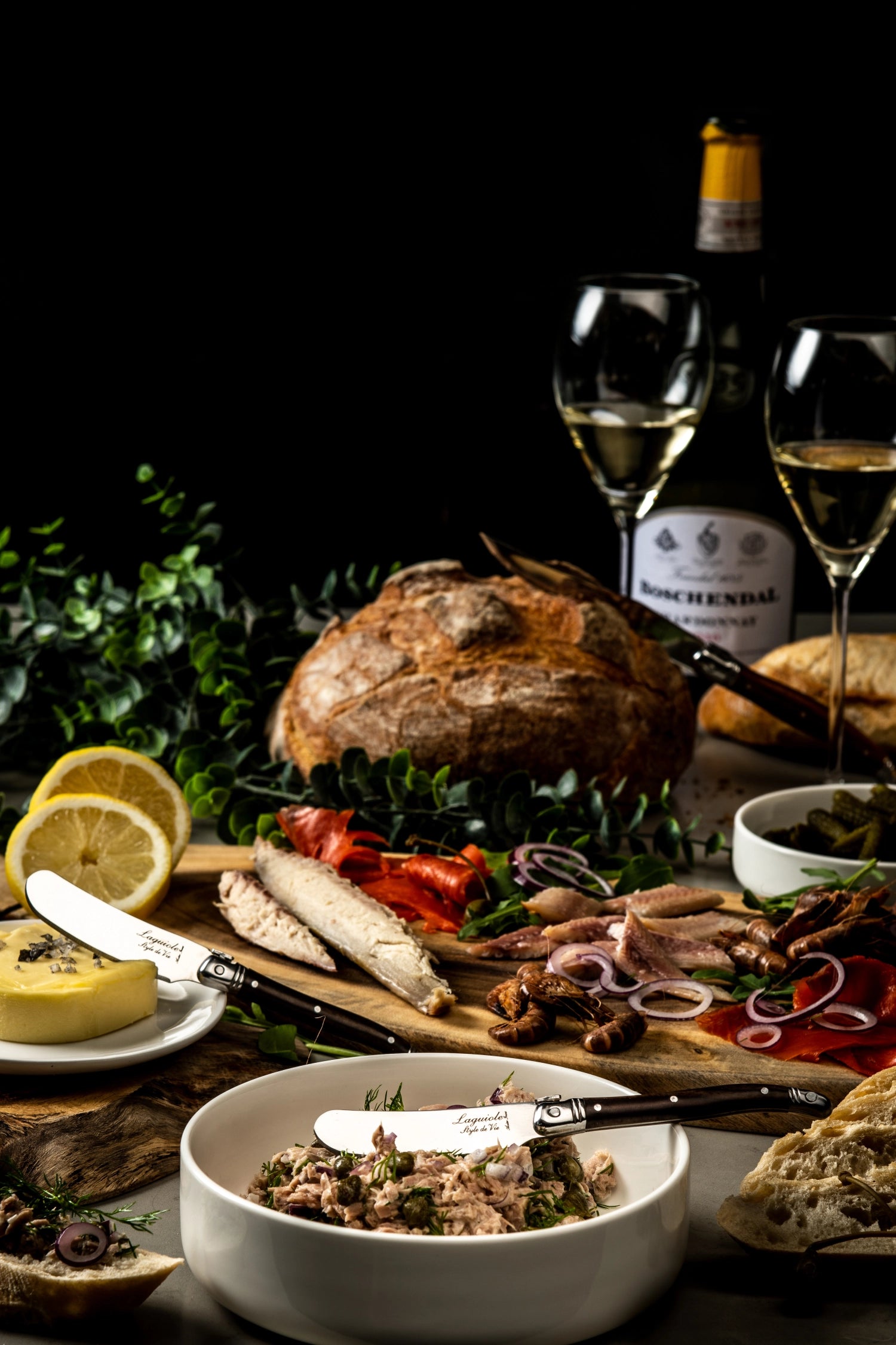 Couteau à beurre Laguiole Premium Line bois foncé