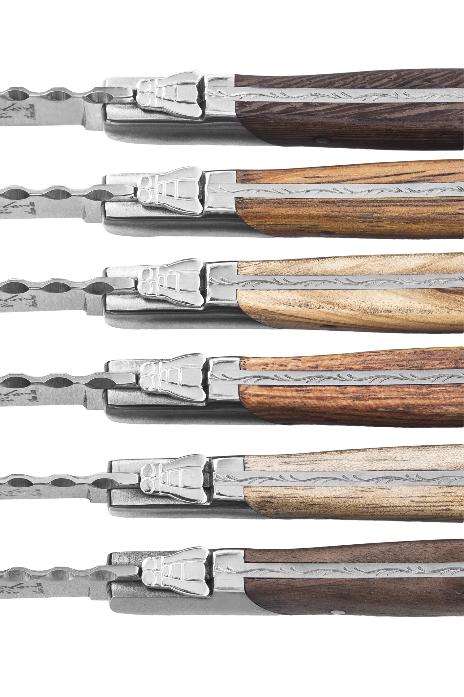 Laguiole Luxury Line steak knives Various types of wood