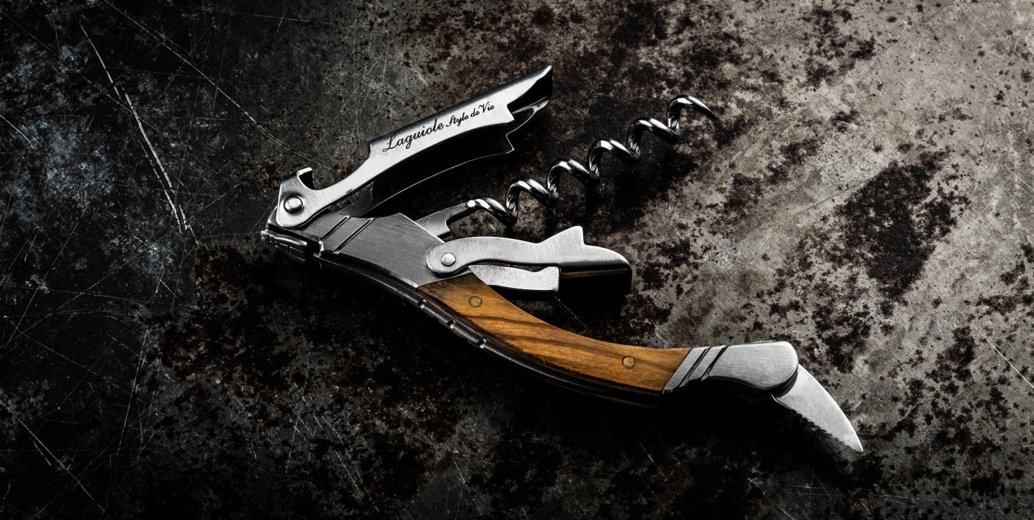 Laguiole luxury line cork puller olive wood