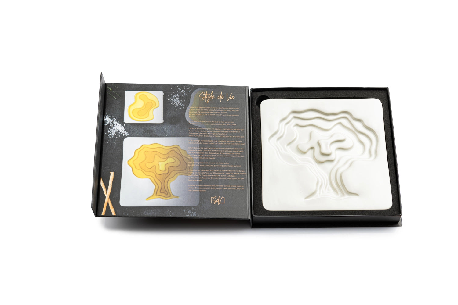 Keramik Olivenöl Schale Baum