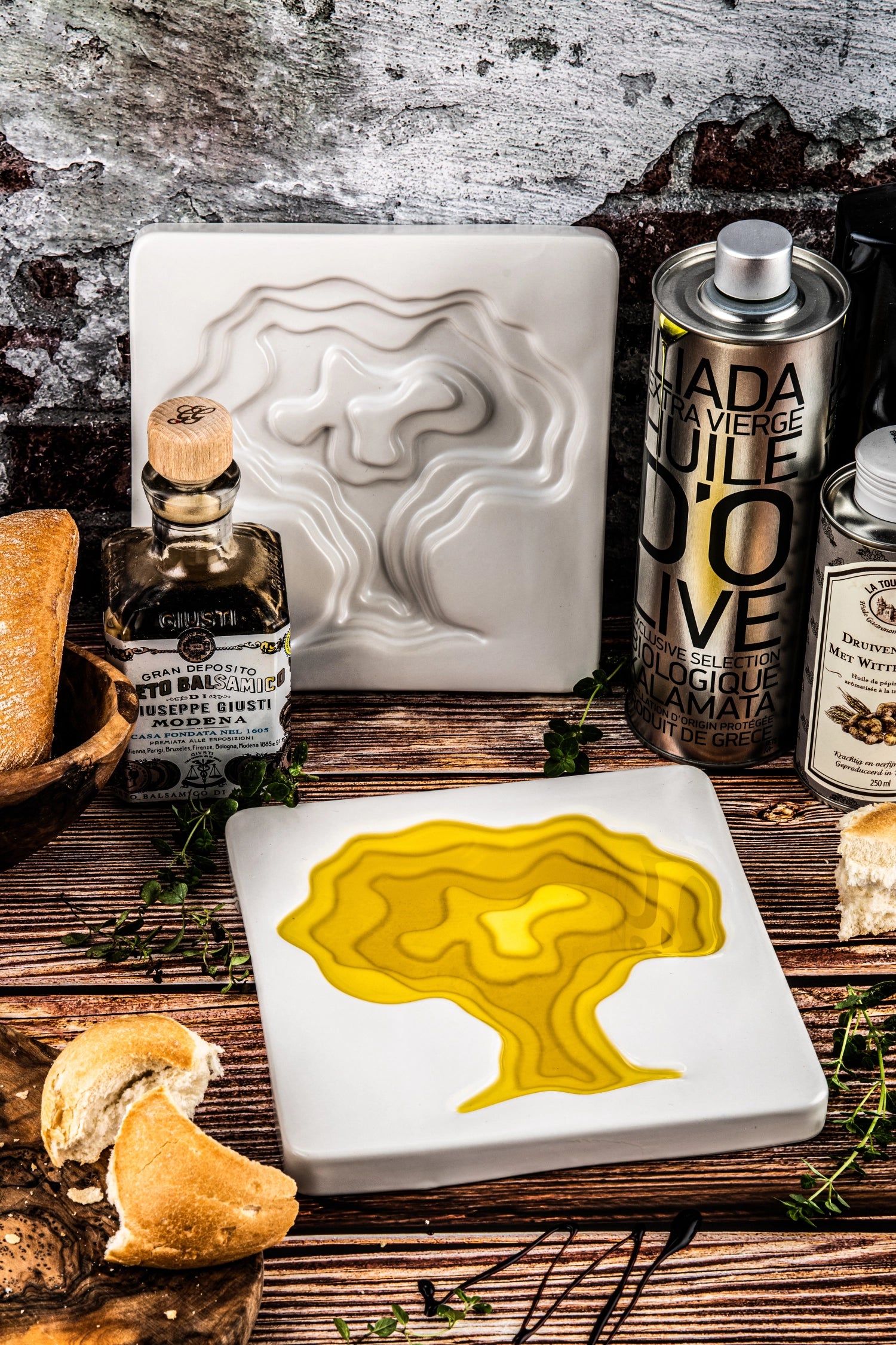 Keramik Olivenöl Schale Baum