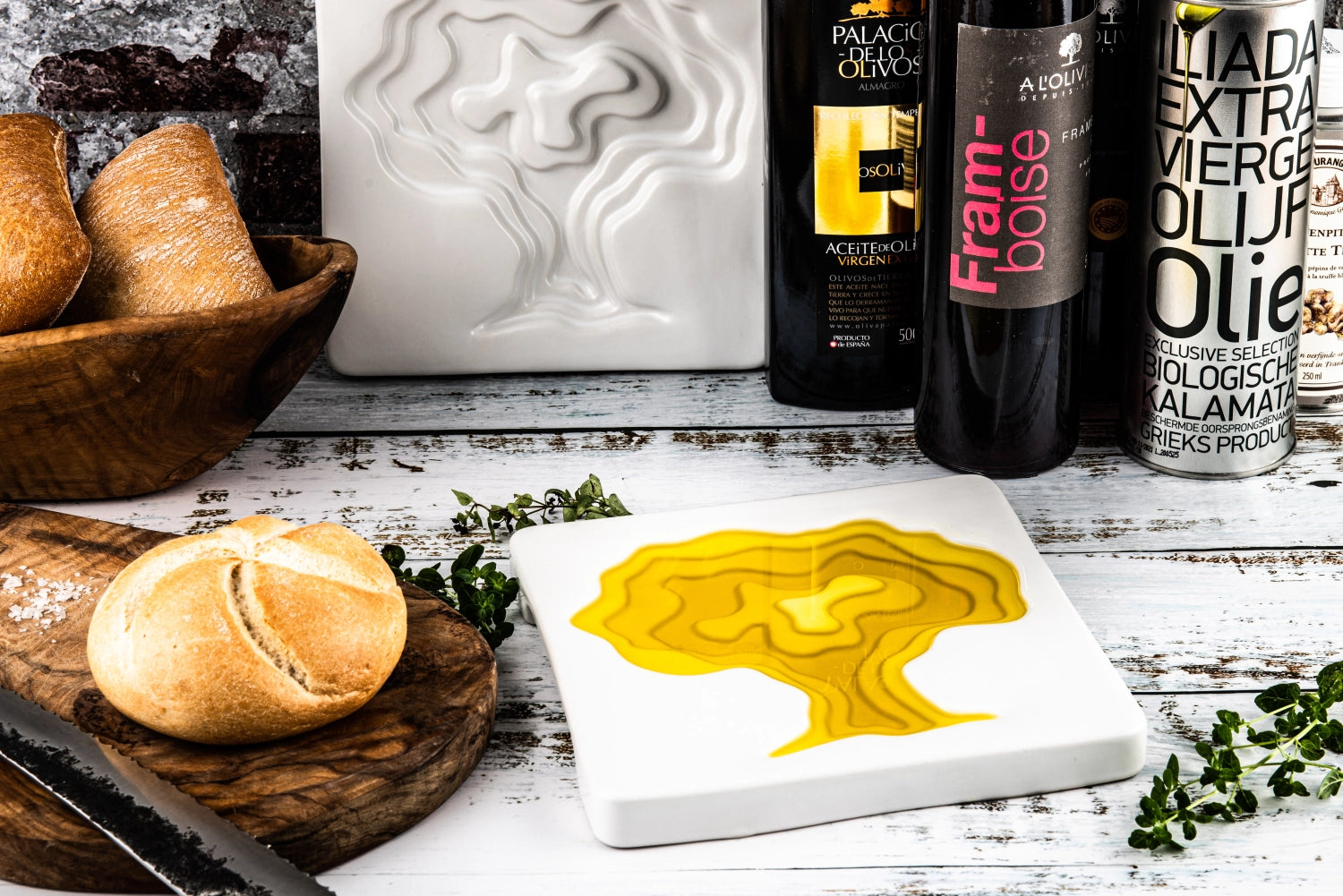 Keramik Olivenöl Schale Baum