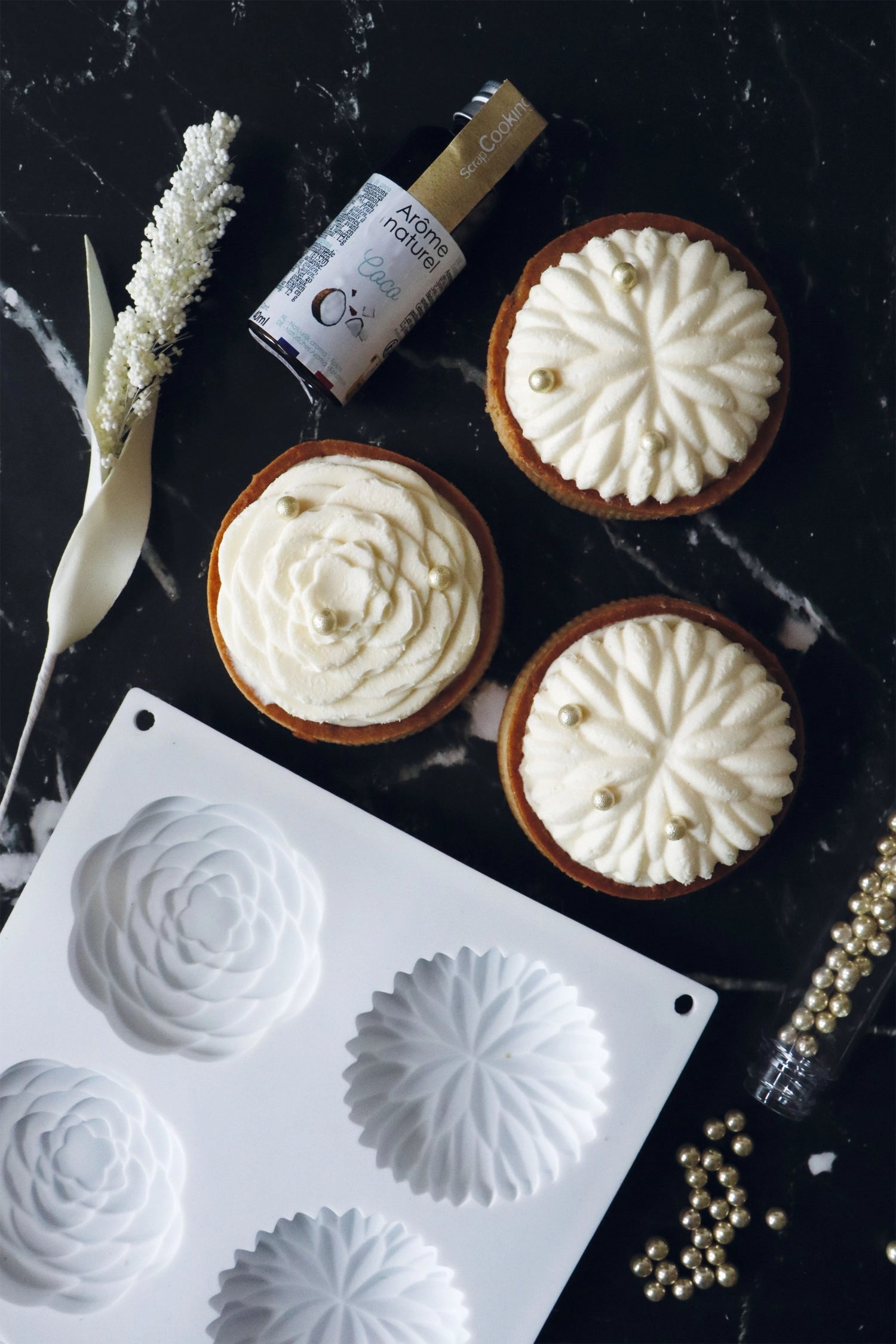 4er Set Silikon Backform für Saint-Honoré klein D7cm