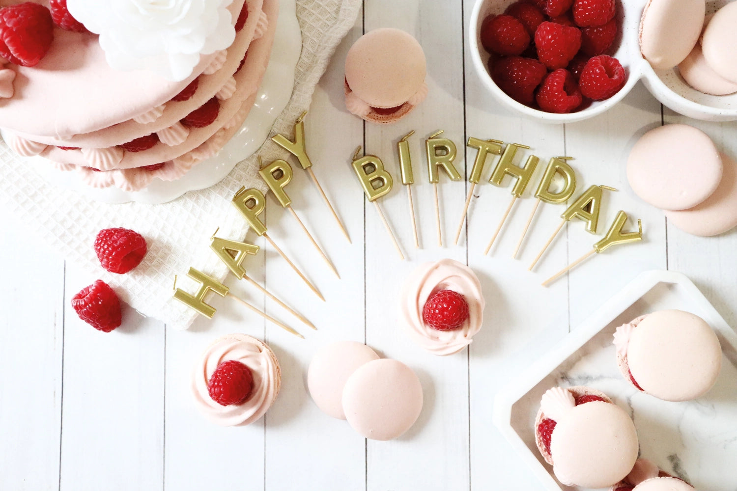 Kerzen Happy Birthday gold