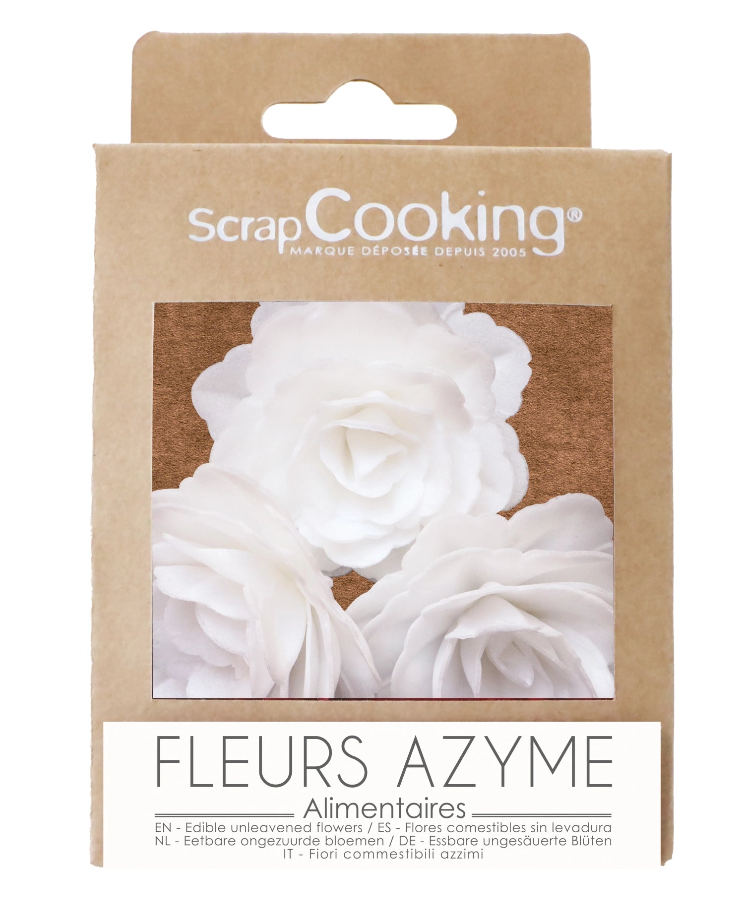 3er Set Rosen aus Esspapier weiss