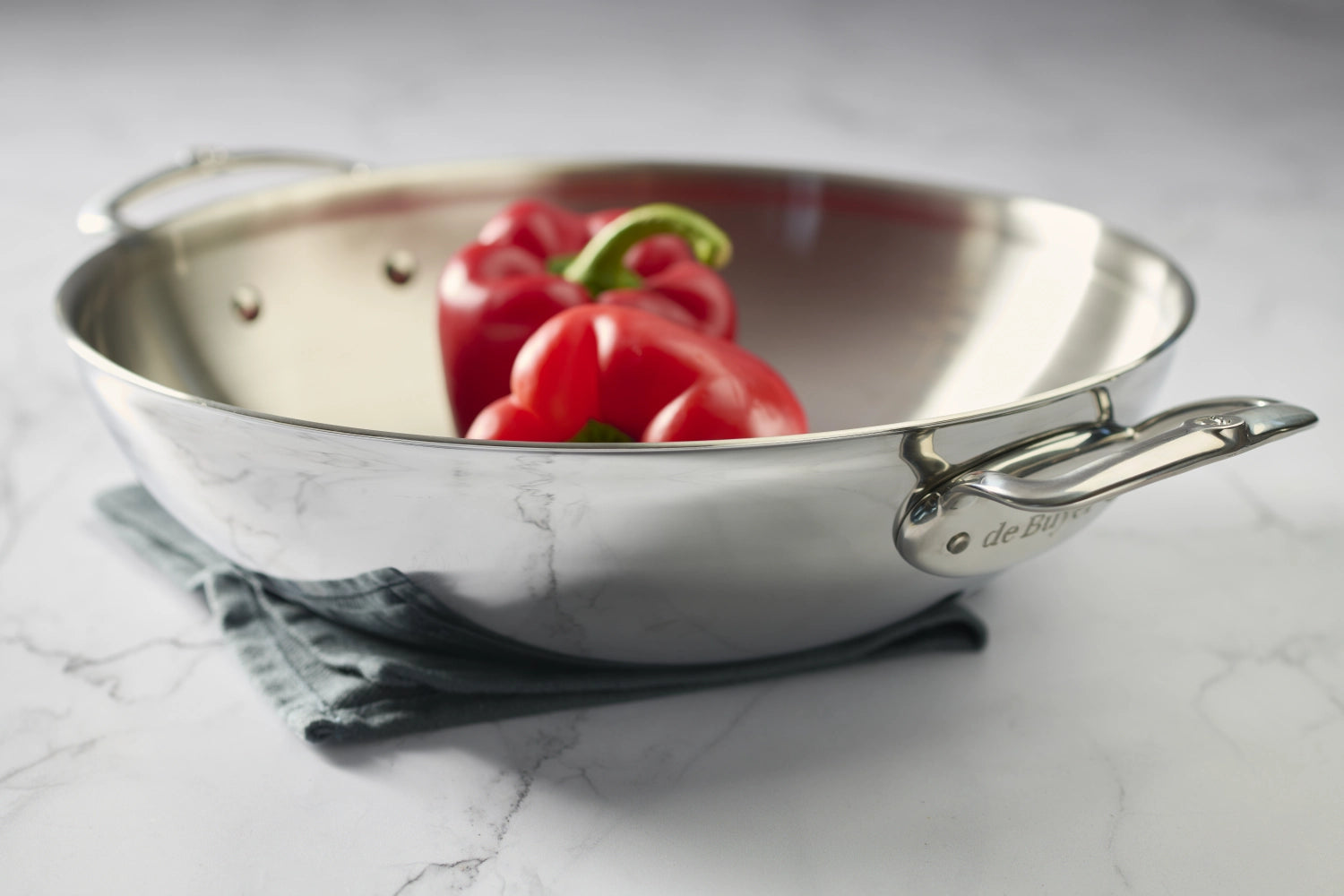 Wok Affinity avec deux poignées D32cm en acier inoxydable