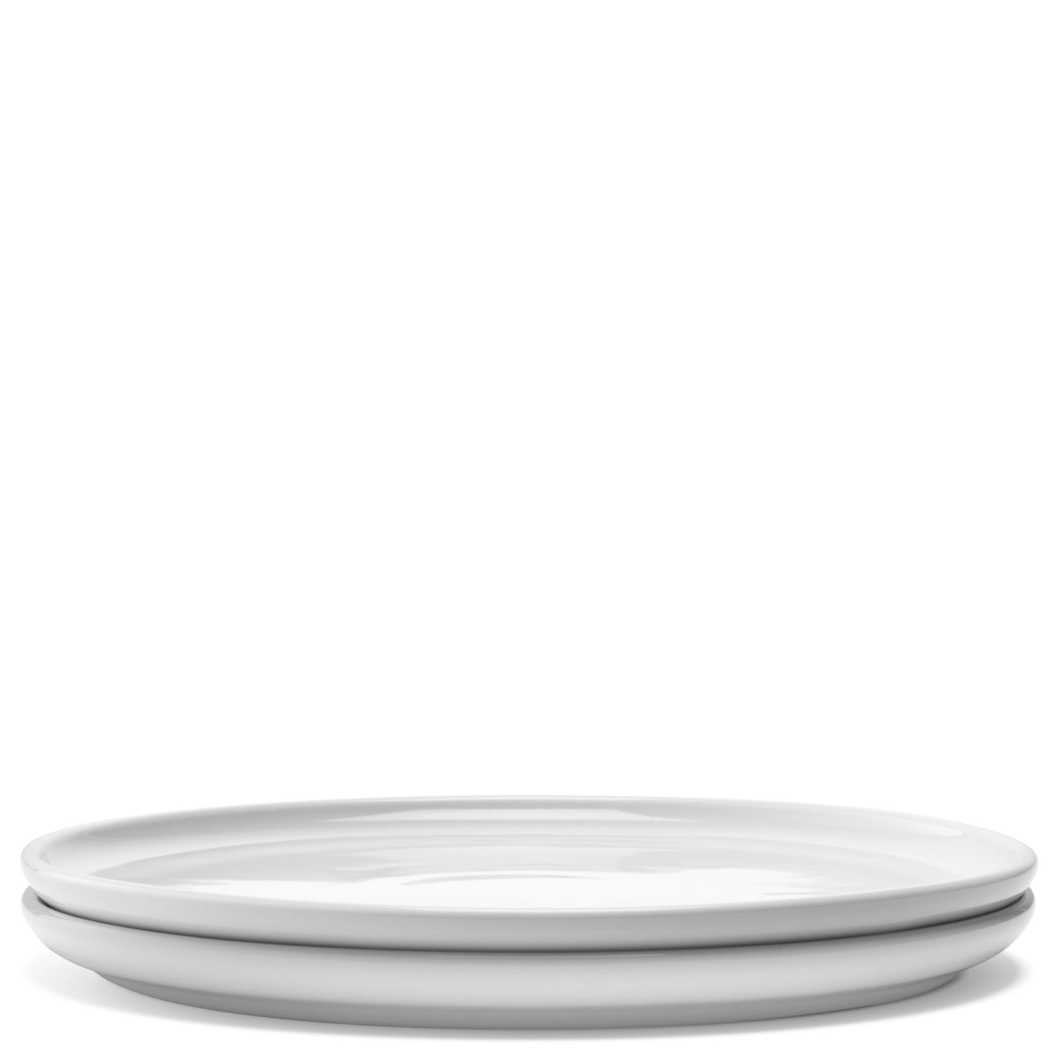 Schlichtes 2er Set flacher Teller in reinem Weiß, Durchmesser 20 cm, ideal für moderne Anlässe und geschmackvolle Präsentation von Speisen.