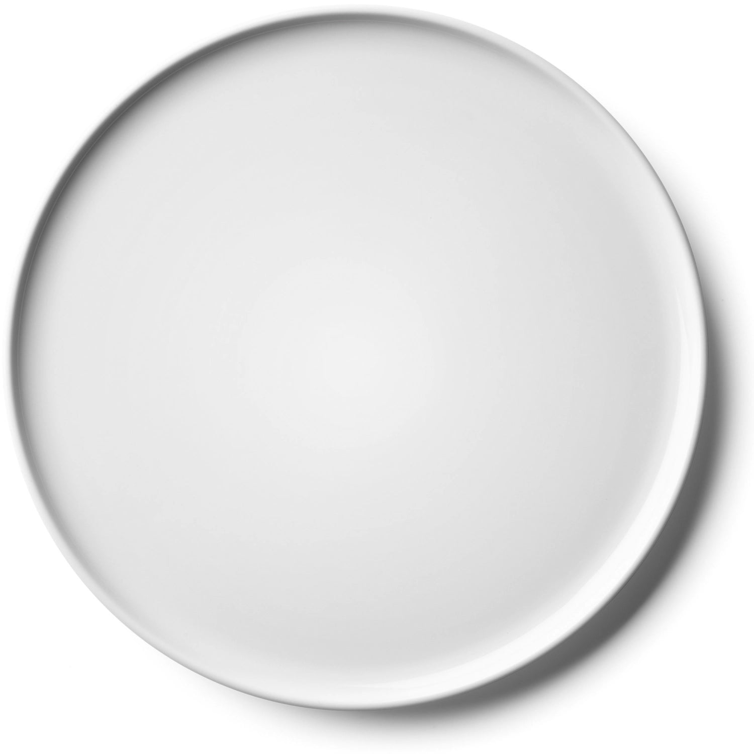 Zweiteiliges Set flacher Teller in klassischem Weiß, Durchmesser 24 cm, ideal für ansprechende Präsentationen und festliche Anlässe.