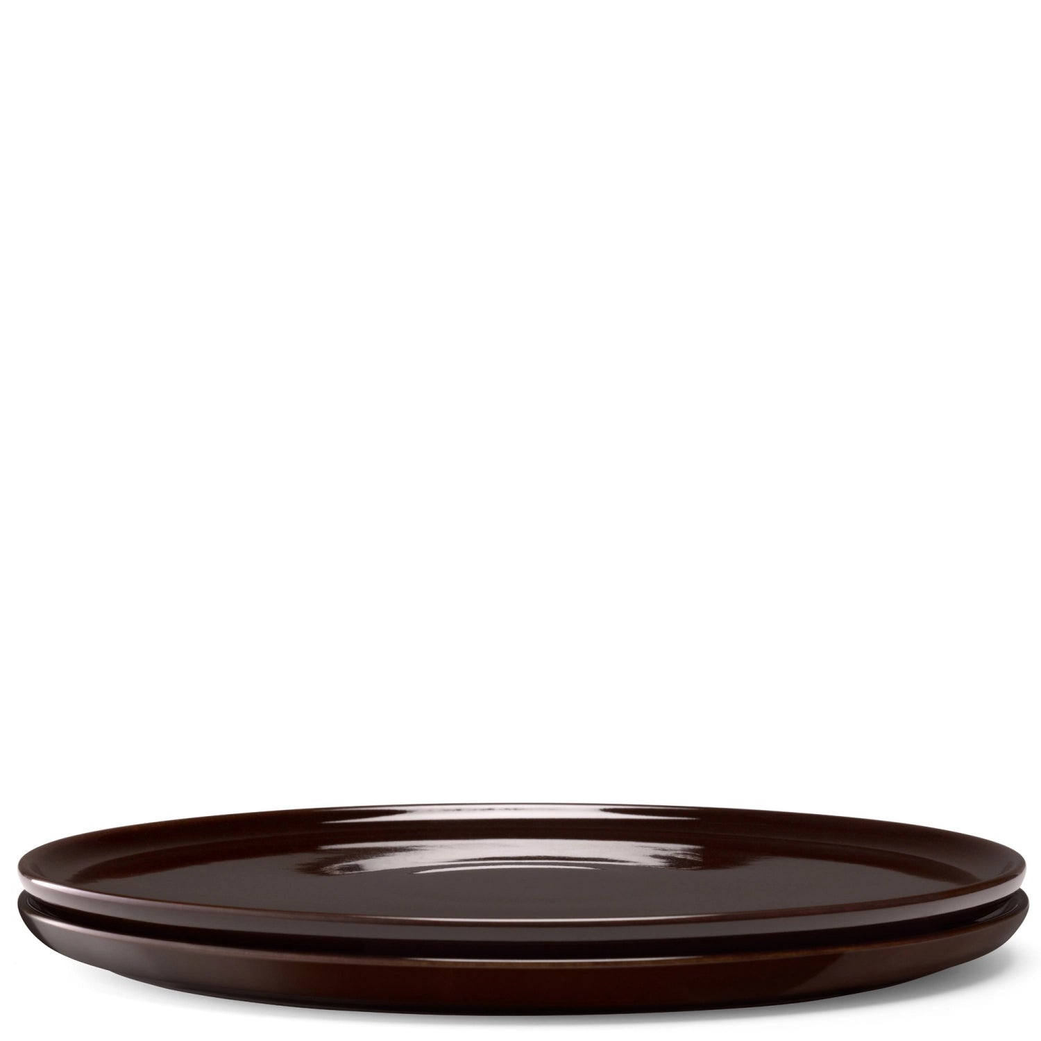 Elegantes 2er Set flacher Teller in der Farbe Mocha, Durchmesser 26 cm, perfekt für besondere Anlässe und stilvolle Tischgestaltung.
