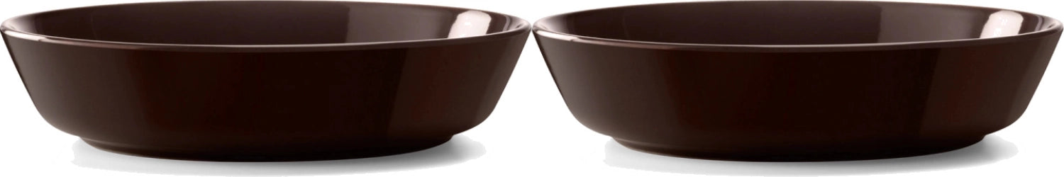 Stilvolles 2er Set tiefen Teller in warmem Mocha, 20 cm Durchmesser, perfekt für kreative Anrichte und gemütliche Essensmomente.