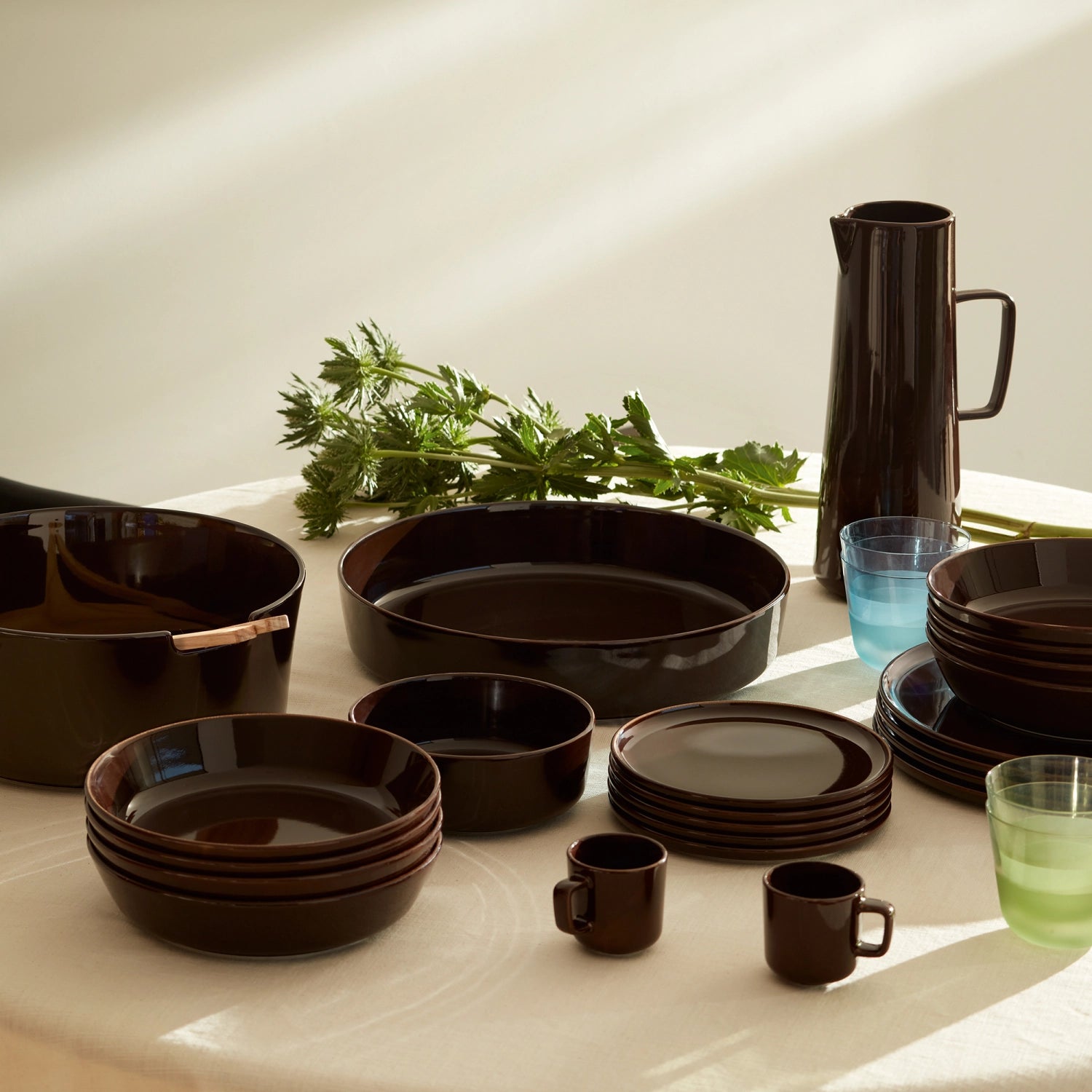 Collective Salatschale D26cm mit Besteck Esche mocha