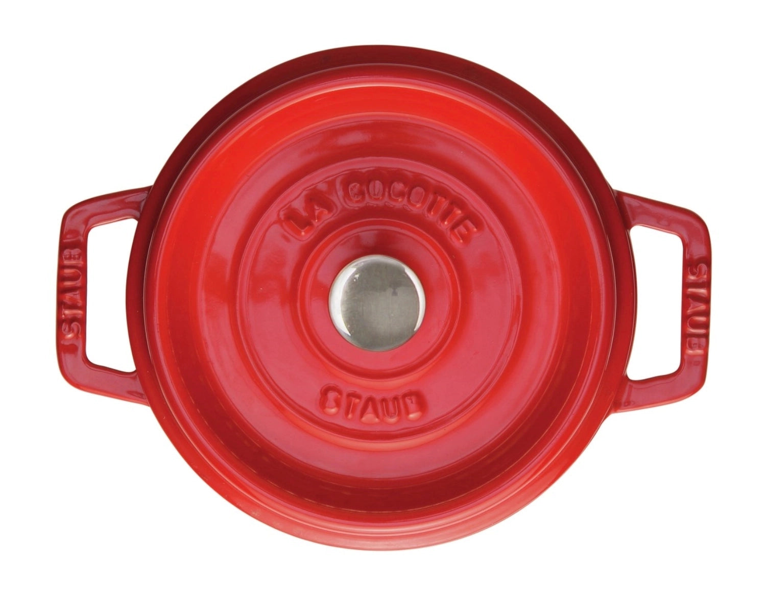 Cocotte 20cm, rund, Kirsch-Rot, Gusseisen 2.2l in Rot präsentiert im Onlineshop von KAQTU Design AG. Pfanne/Topf ist von Staub
