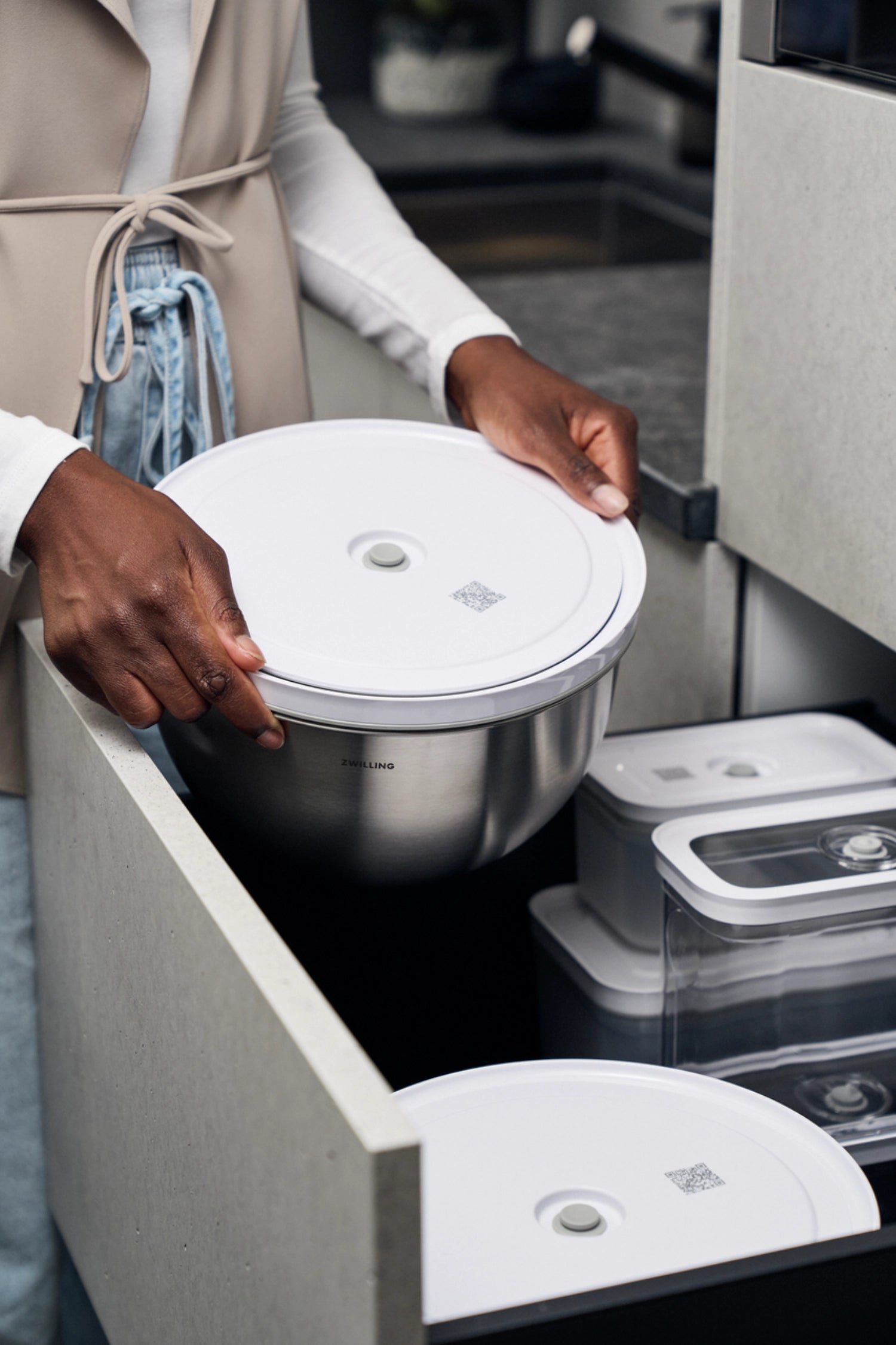 6tlg. Fresh & Save Bowls Vakuumschüssel Set, Edelstahl